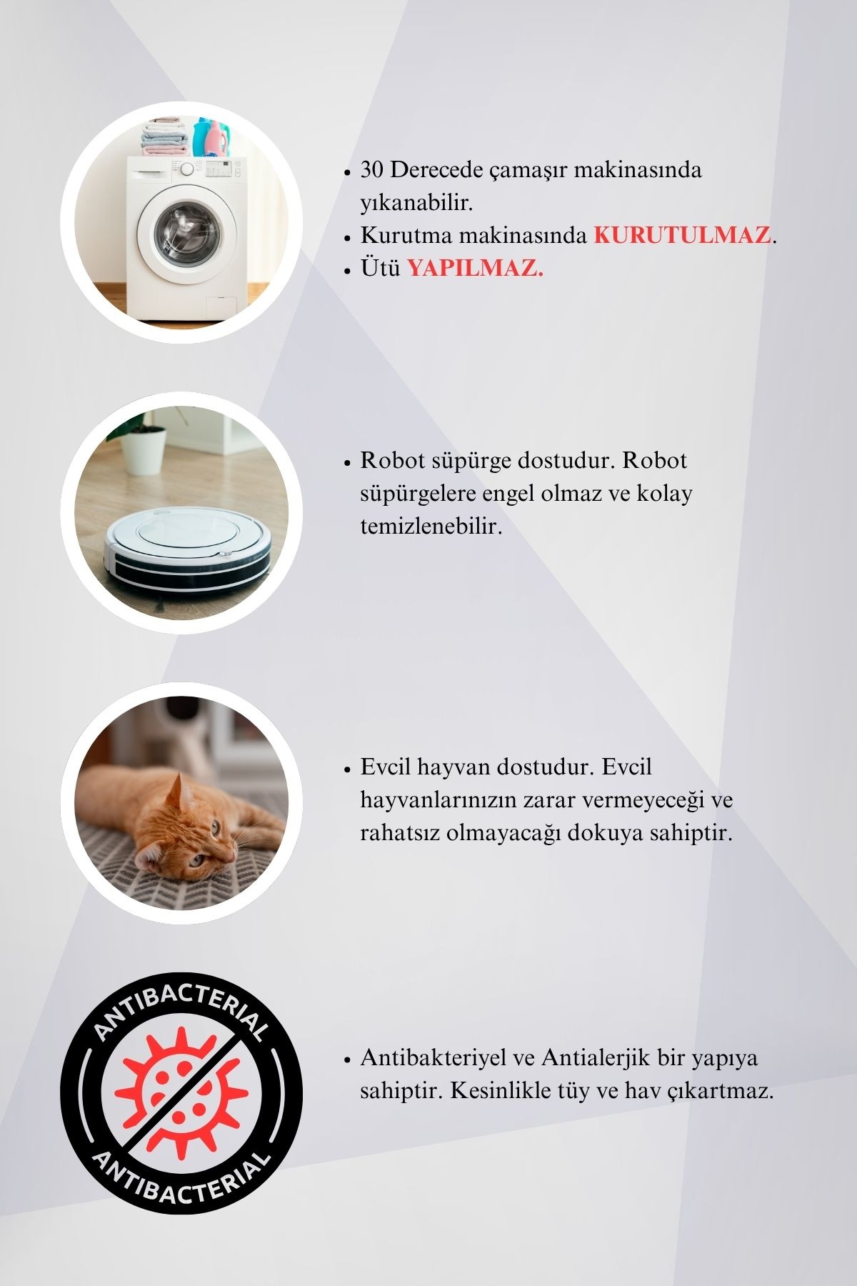 Alfabe ve Sayılar Eğitici Kaymaz Dot Taban Dijital Baskı Çocuk Halısı