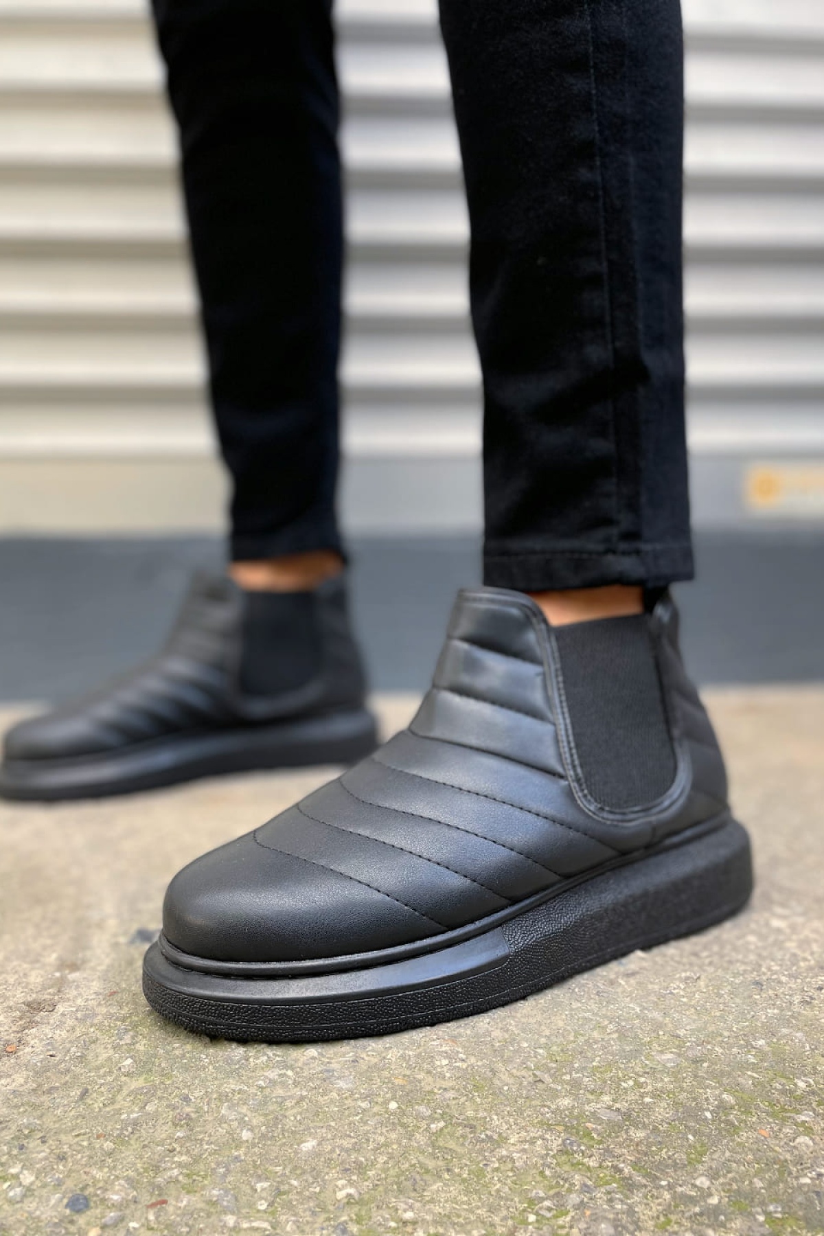 Otso Bağcıksız Ortopedik Taban Cilt Erkek Spor Bot CST - Siyah