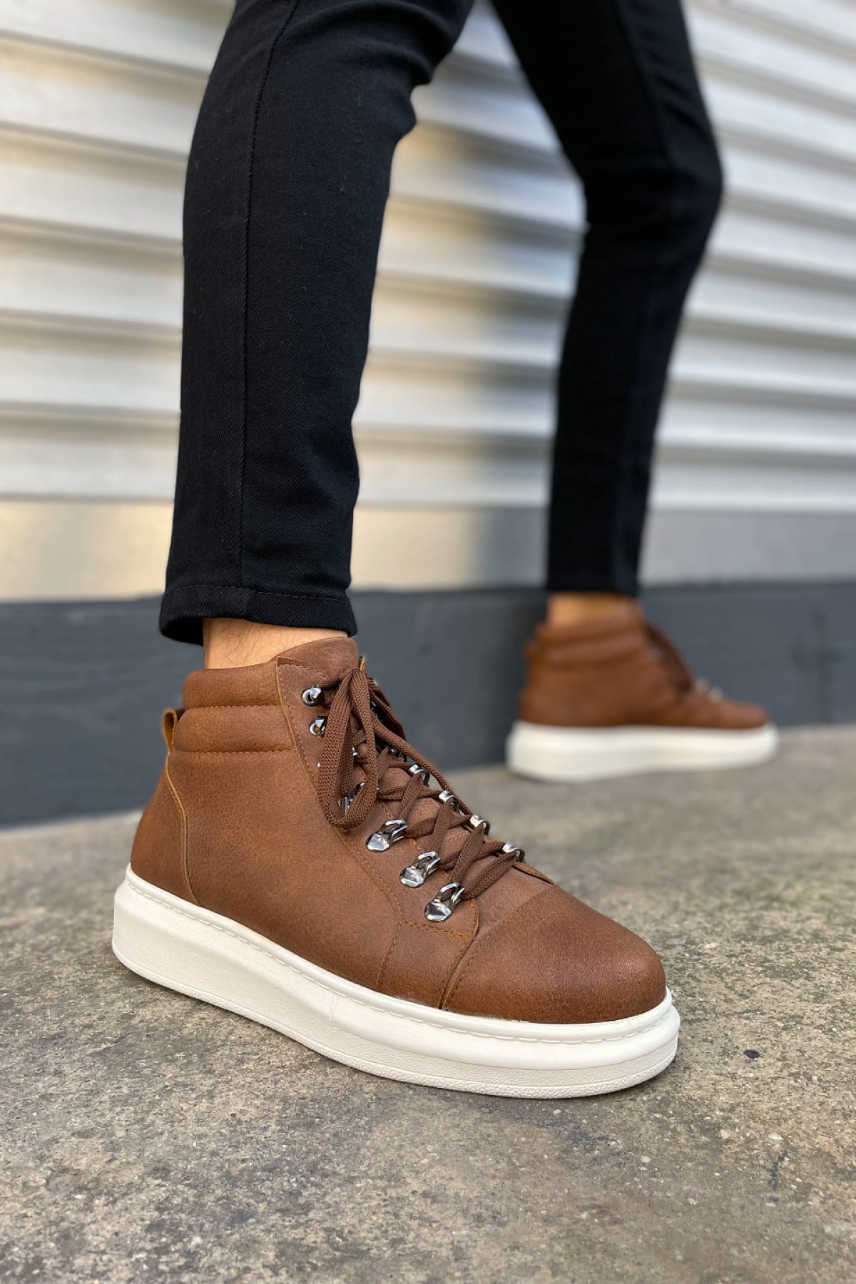 Atto Bağcıklı Ortopedik Taban Cilt Erkek Spor Bot CBT - Taba