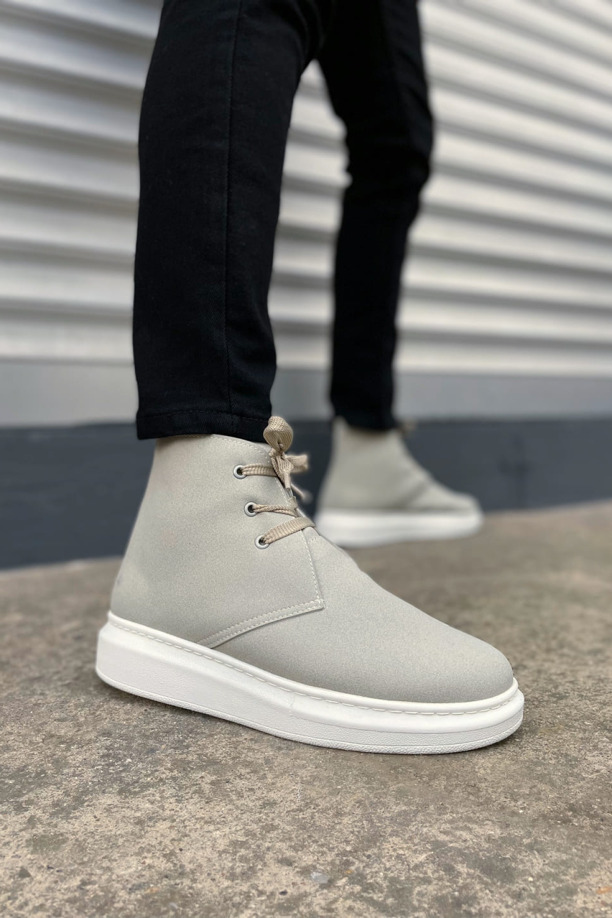 STABLE Bağcıklı Ortopedik Taban Süet Erkek Spor Bot SBT - Gri