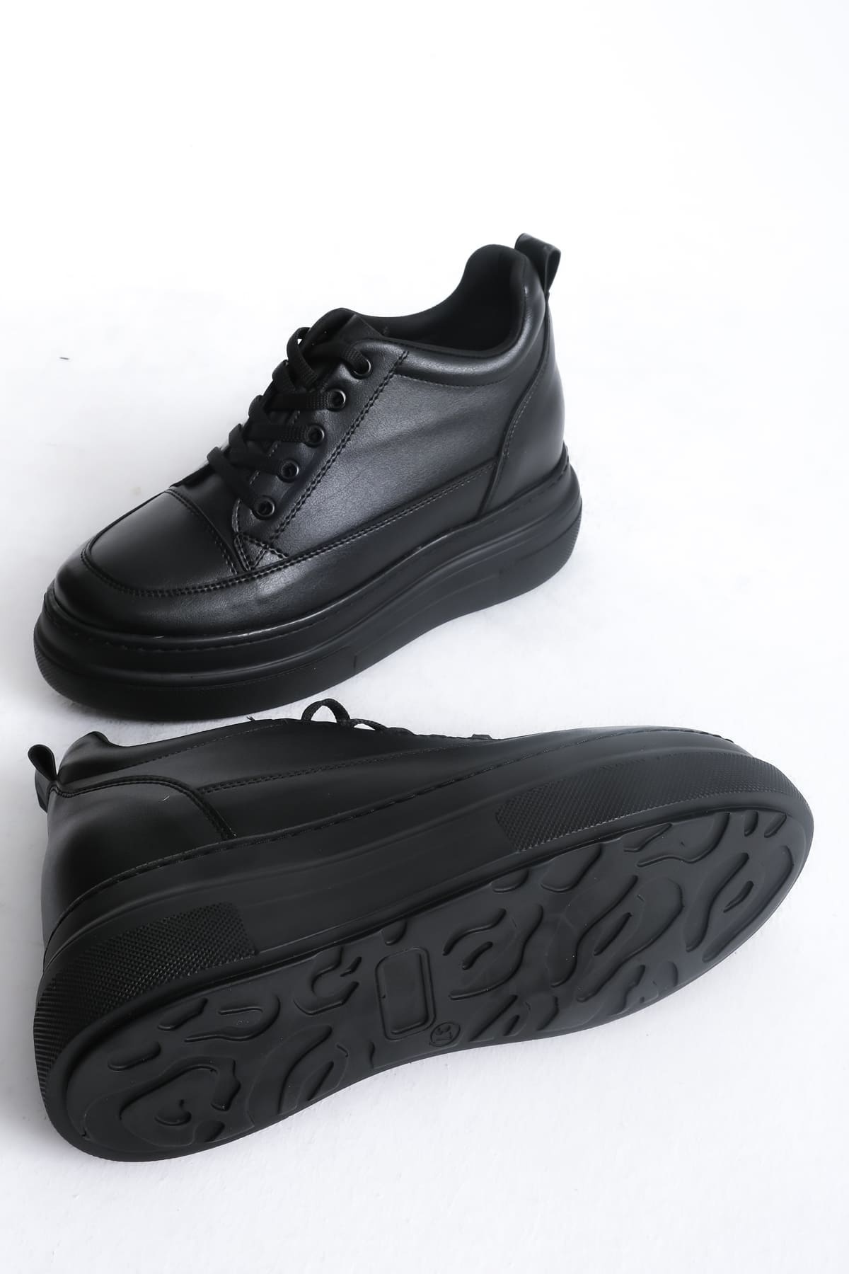 Lauren Kadın Gizli Topuk Mat Siyah Spor Ayakkabı