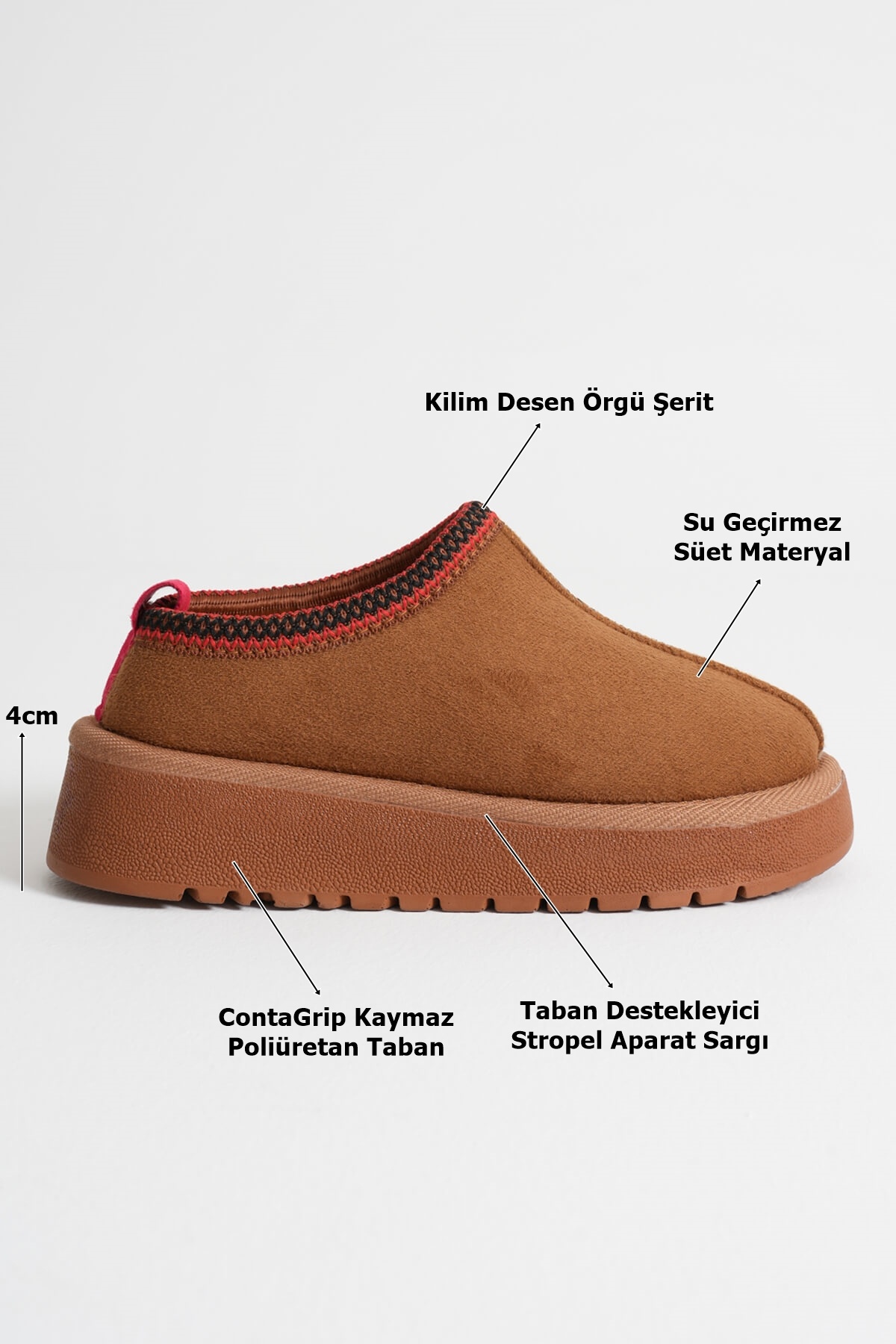 Asle Kadın Taba Kışlık Kürklü Terlik