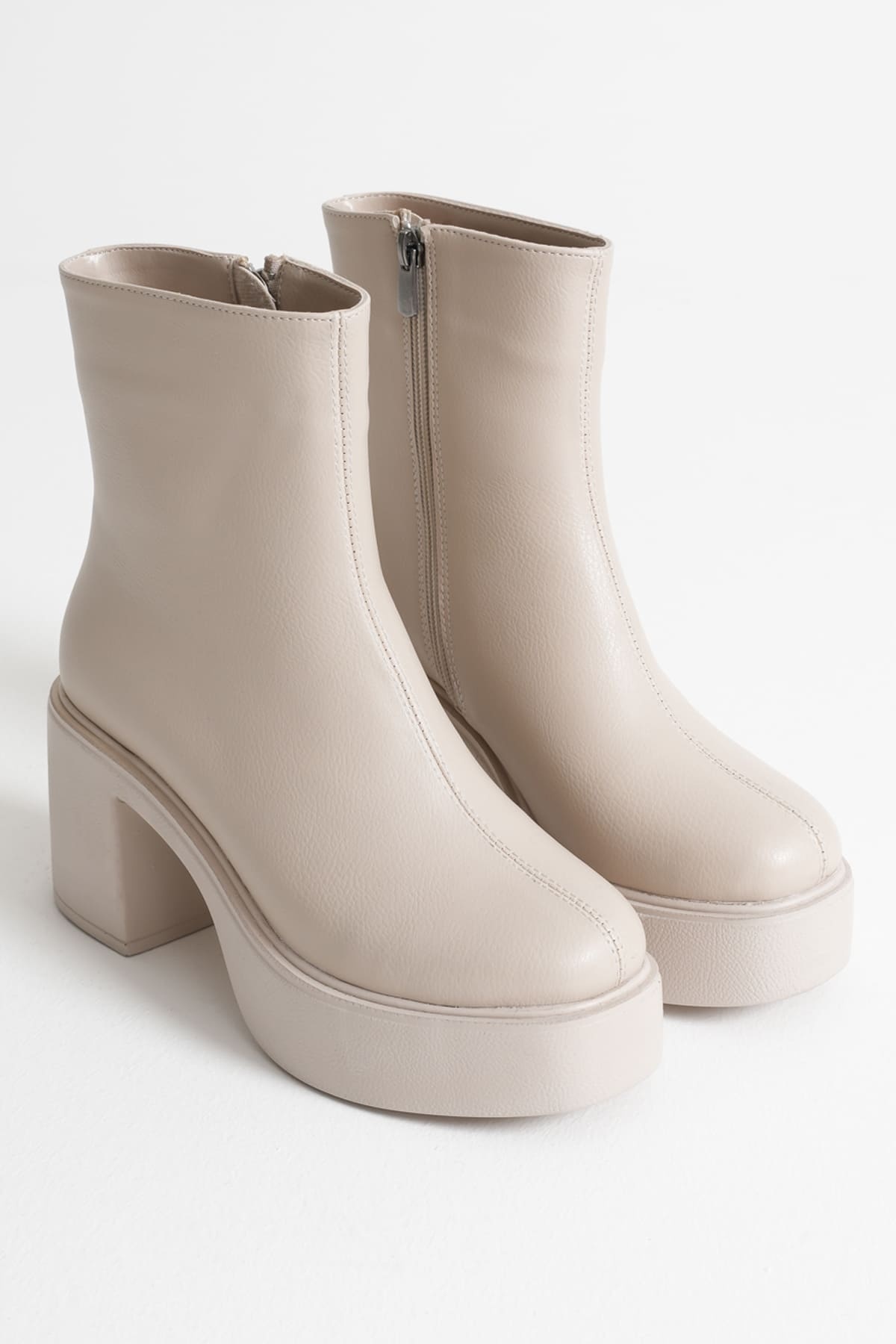 Keti Kadın Bej Topuklu Bot