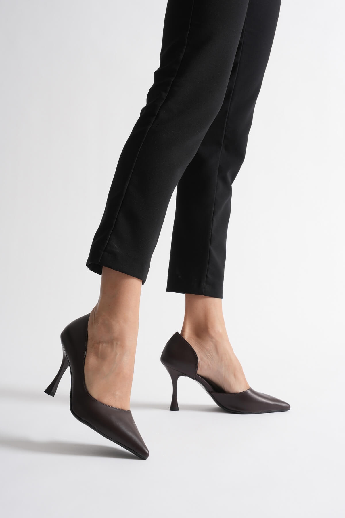 Angela Kadın Acı Kahve Cilt Topuklu Ayakkabı