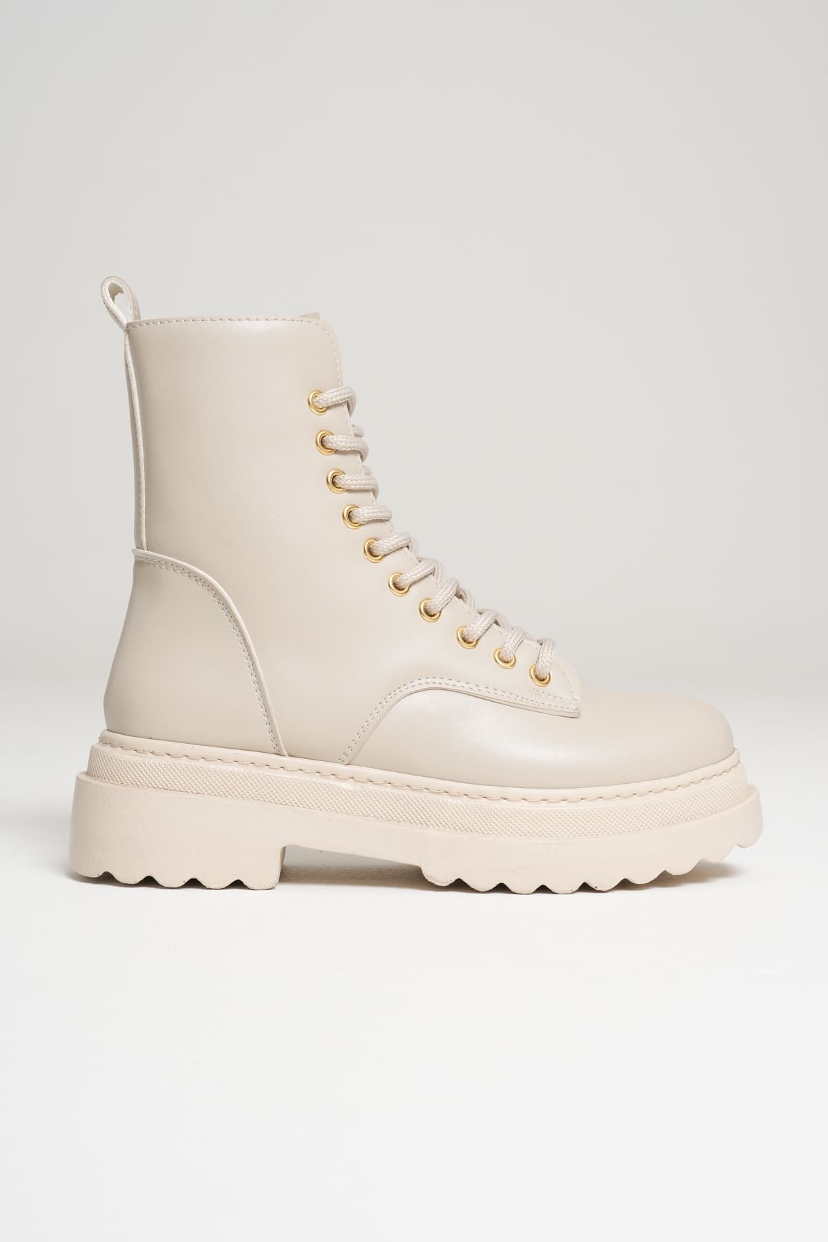 Anco Özel Tasarım Kışlık Bej Kalın Tabanlı Kadın Bot