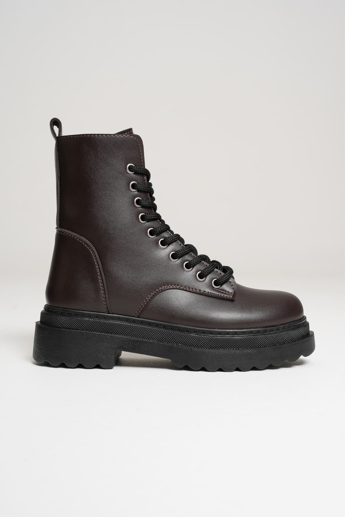 Anco Özel Tasarım Kışlık Acı Kahve Kalın Tabanlı Kadın Bot