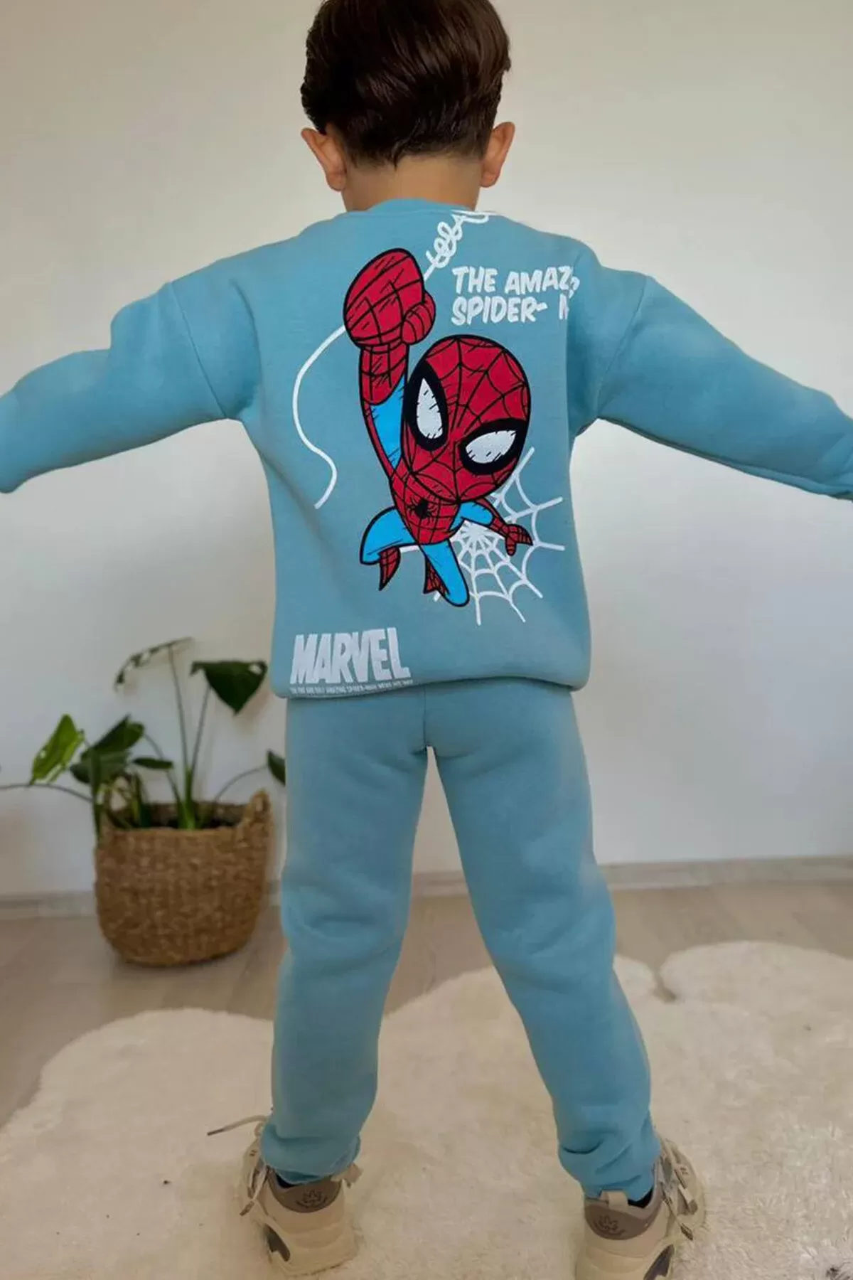 Spider Çizgi film Baskılı Alt Üst Erkek Çocuk 2li Takım