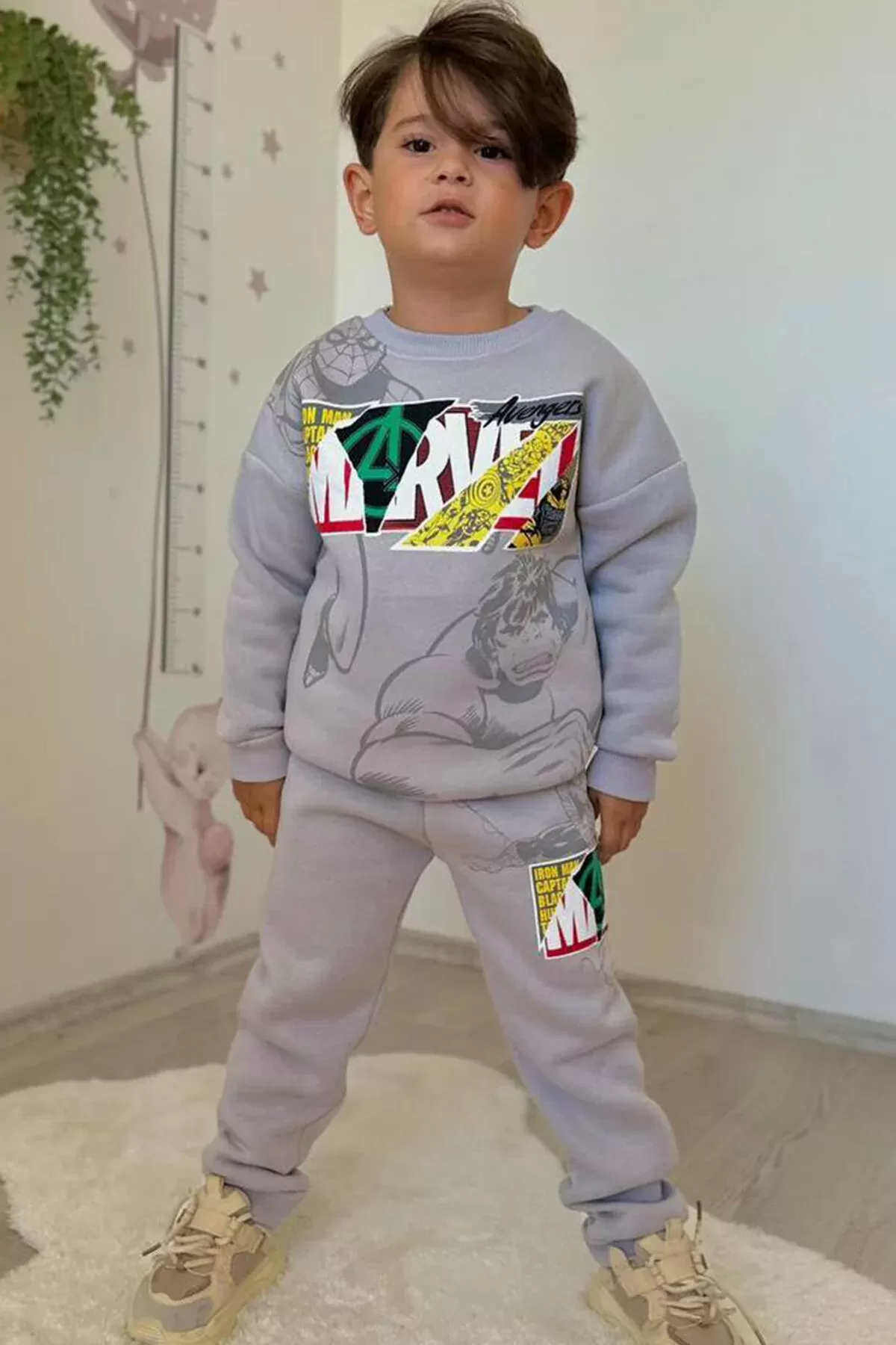 Çizgi film Baskılı Alt Üst Erkek Çocuk 2li Takım