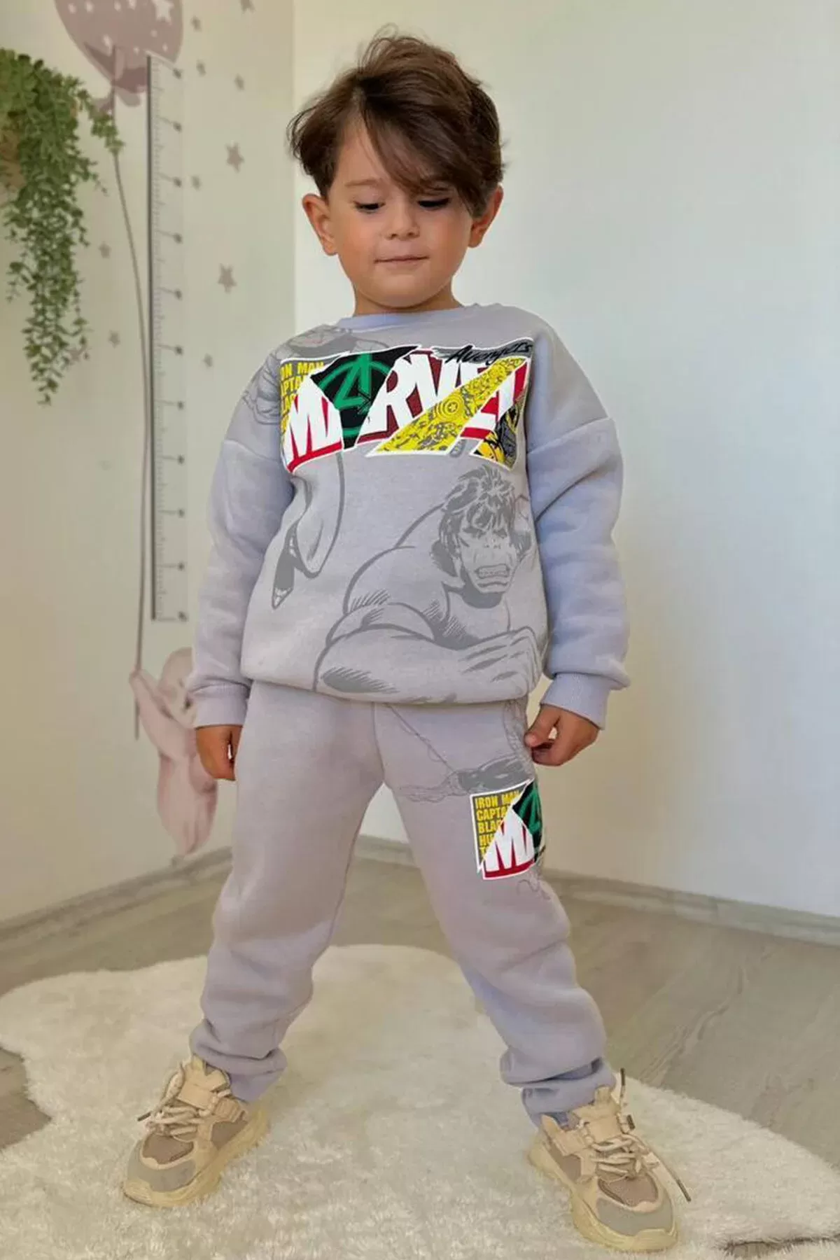 Çizgi film Baskılı Alt Üst Erkek Çocuk 2li Takım