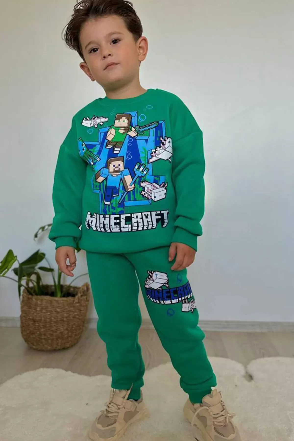 Mine Craft Baskılı Alt Üst Erkek Çocuk 2li Takım