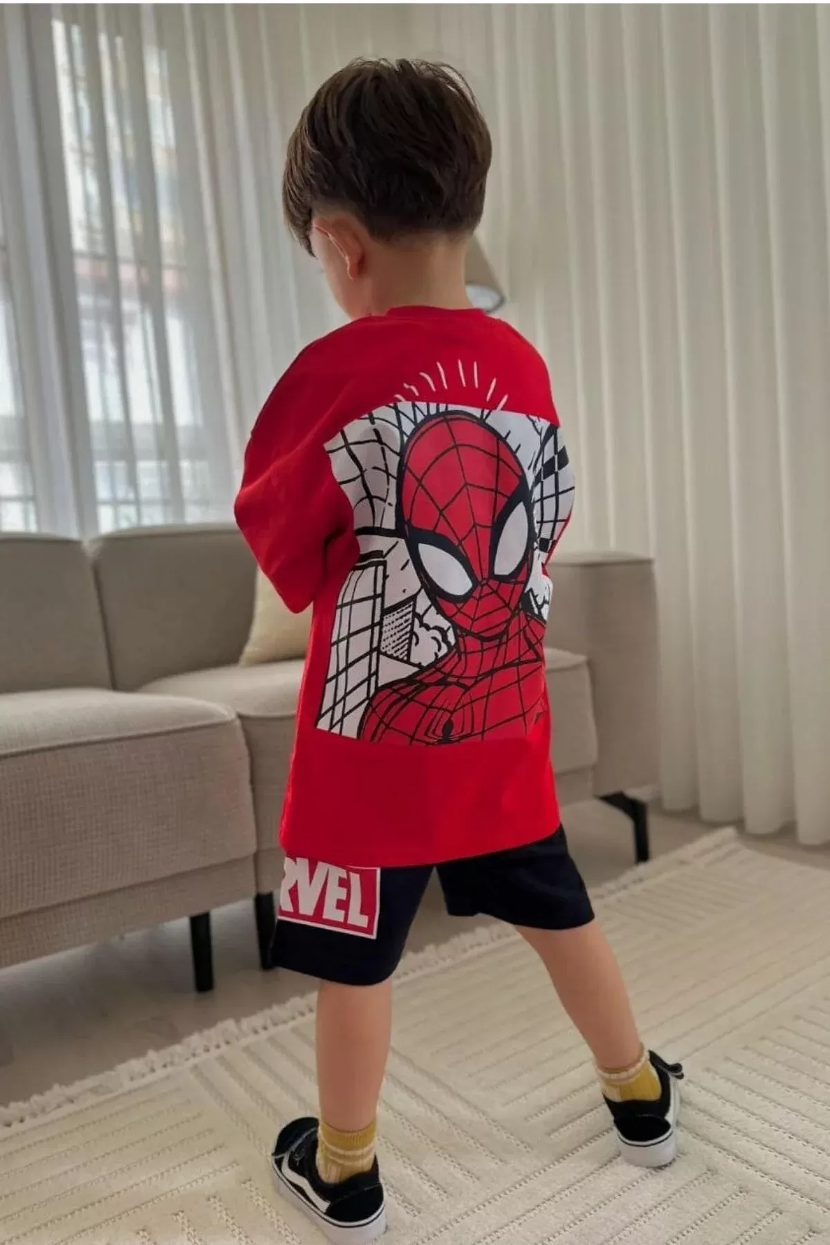 Spider Man Çizgi film Baskılı Alt Üst Erkek Çocuk 2li Takım