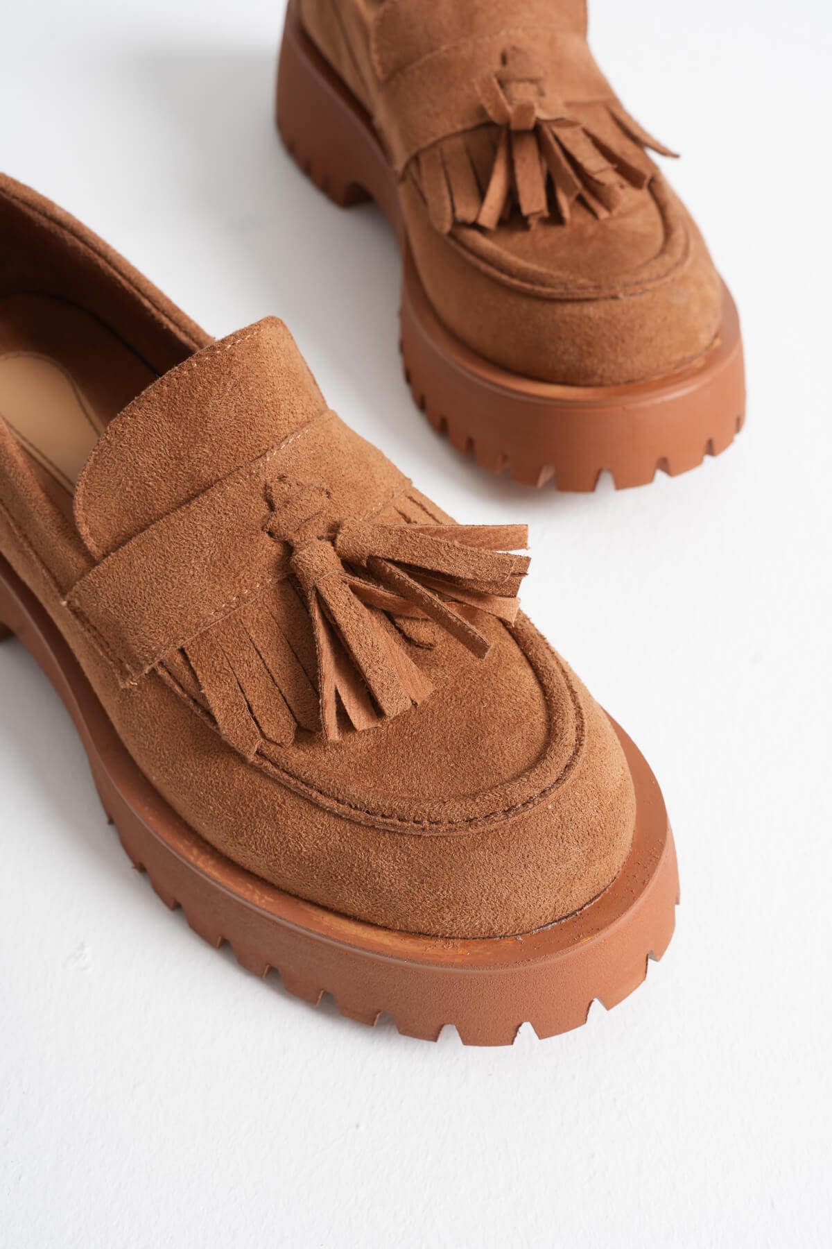 Anim Kadın Günlük Taba Süet Loafer Ayakkabı