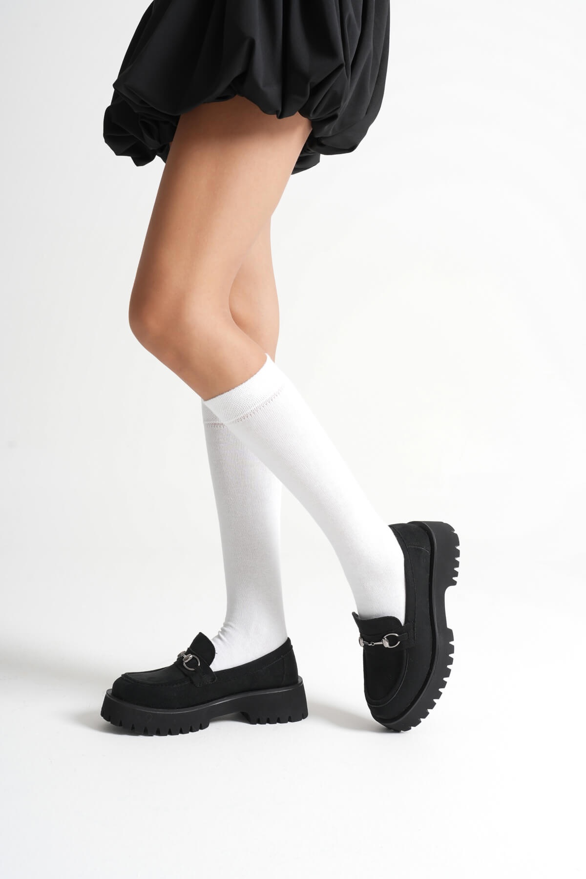 Aral Toka Detaylı Siyah Süet Günlük Loafer Ayakkabı