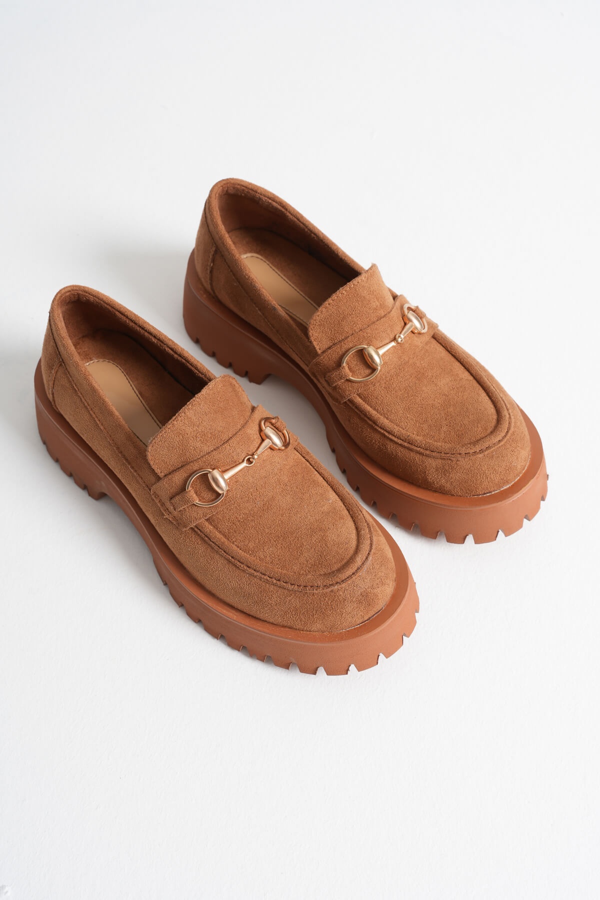 Aral Toka Detaylı Taba Süet Günlük Loafer Ayakkabı