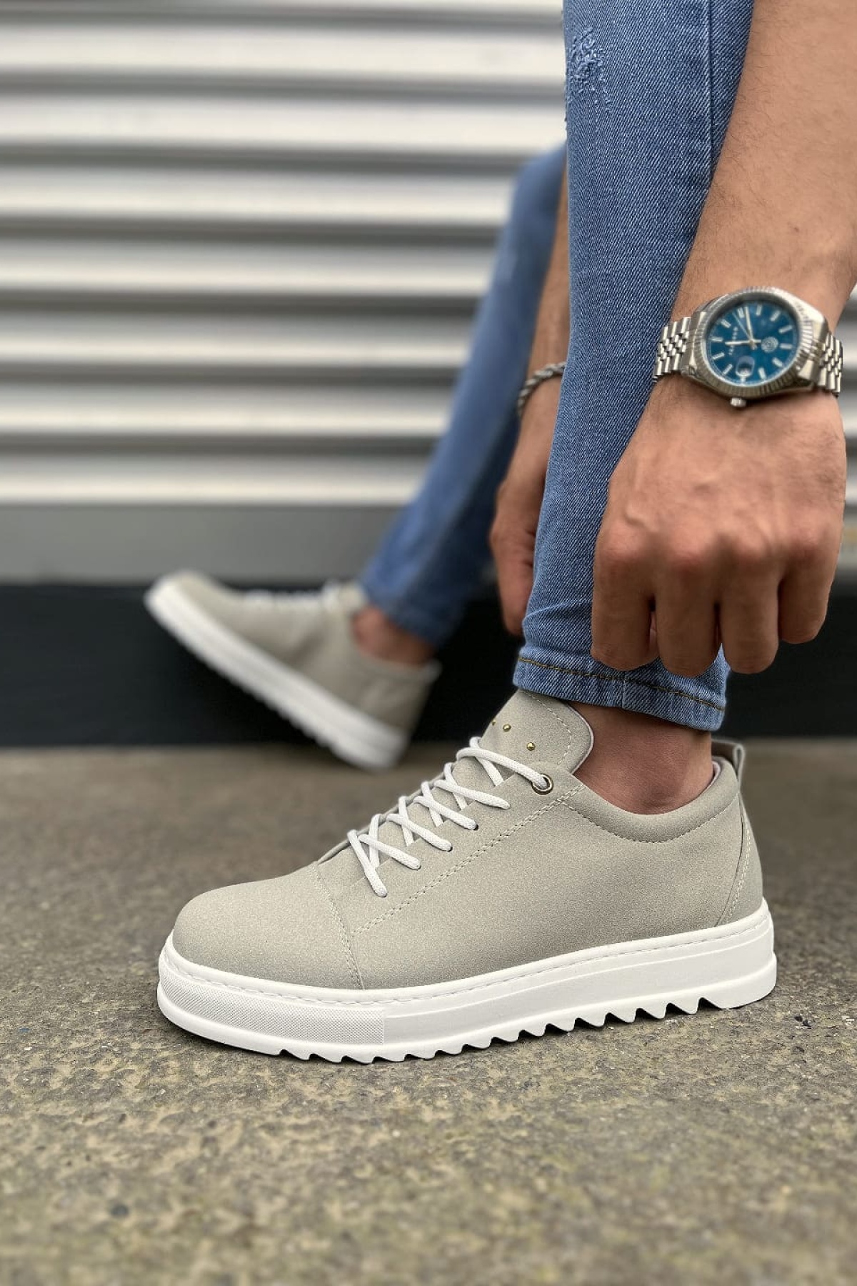 Gri Cool Bağcıklı Süet Erkek Günlük Spor Klasik Ayakkabı