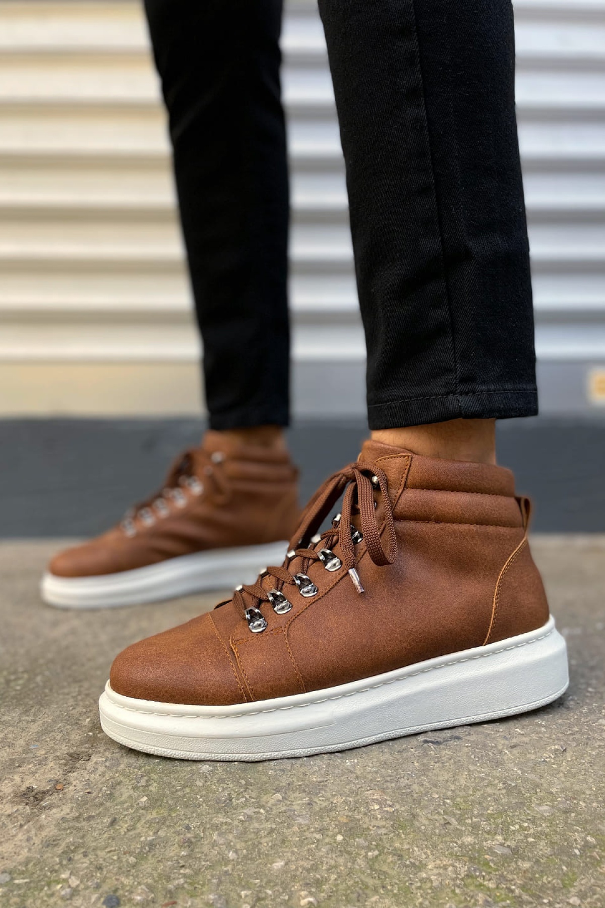 Atto Bağcıklı Ortopedik Taban Cilt Erkek Spor Bot CBT - Taba