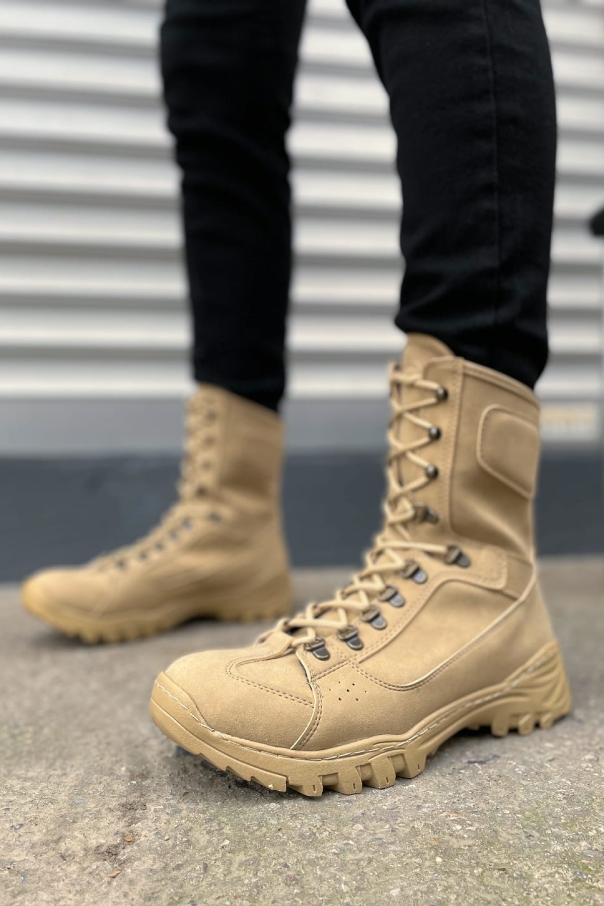 Ekir Bağcıklı Ortopedik Taban Günlük Süet Erkek Askeri Postal Bot SKT Kum