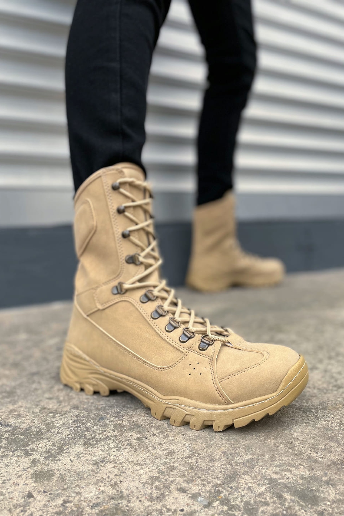 Ekir Bağcıklı Ortopedik Taban Günlük Süet Erkek Askeri Postal Bot SKT Kum