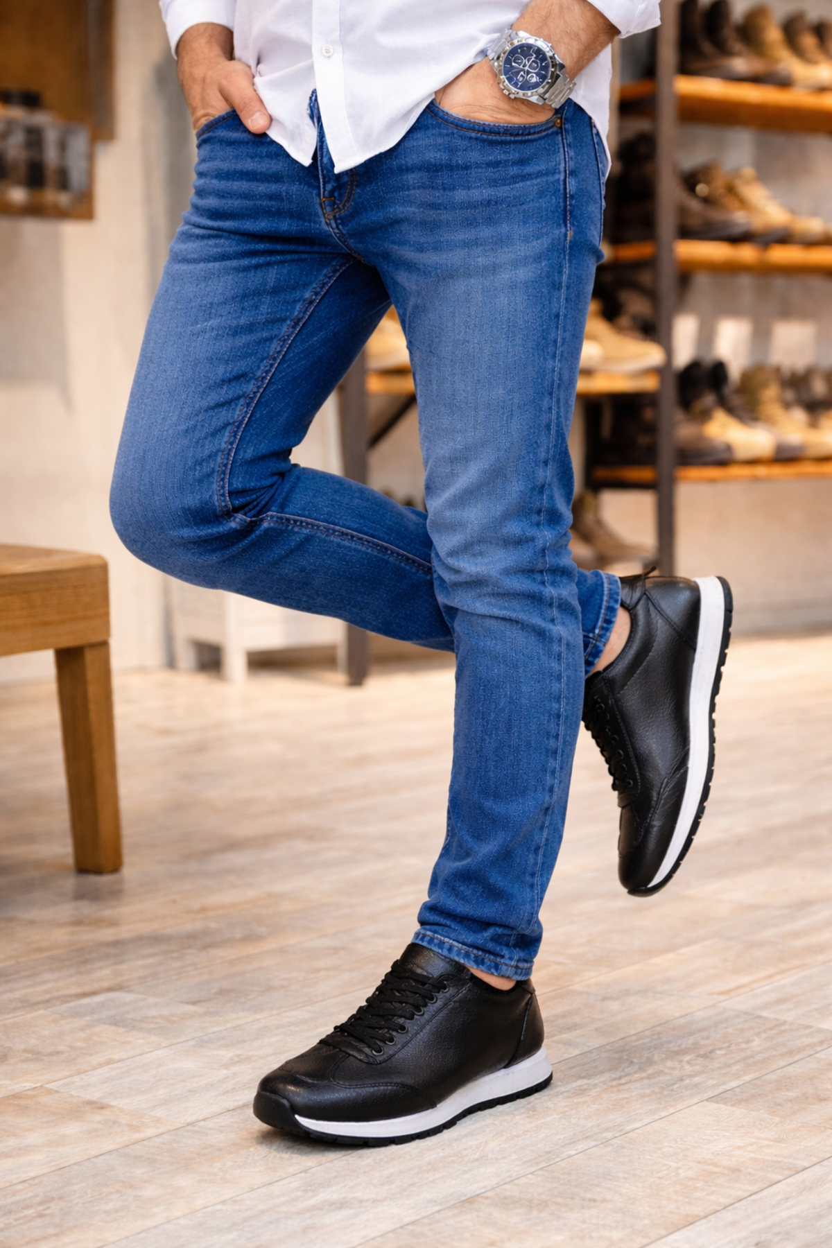 JY2402 Berts Bağcıklı Hakiki Deri  Erkek Günlük Klasik Ayakkabı DBT - Siyah