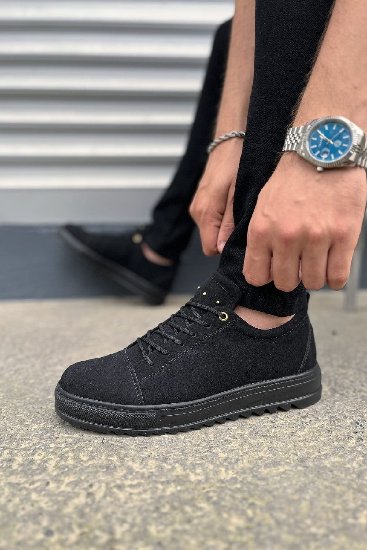 Siyah Süet Cool Bağcıklı Süet Erkek Günlük Spor Klasik Ayakkabı