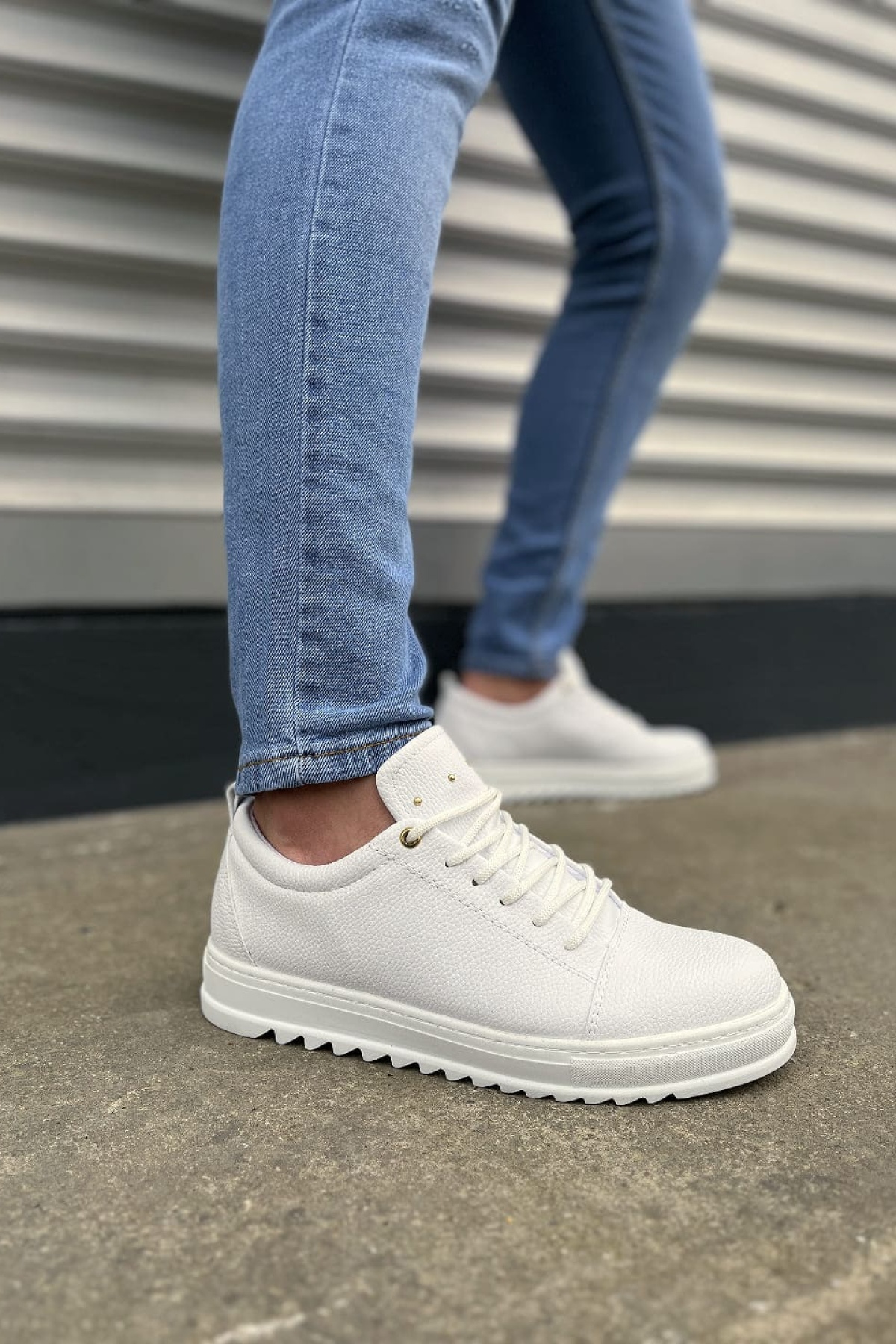 Beyaz Cool Bağcıklı Cilt Erkek Günlük Spor Klasik Ayakkabı