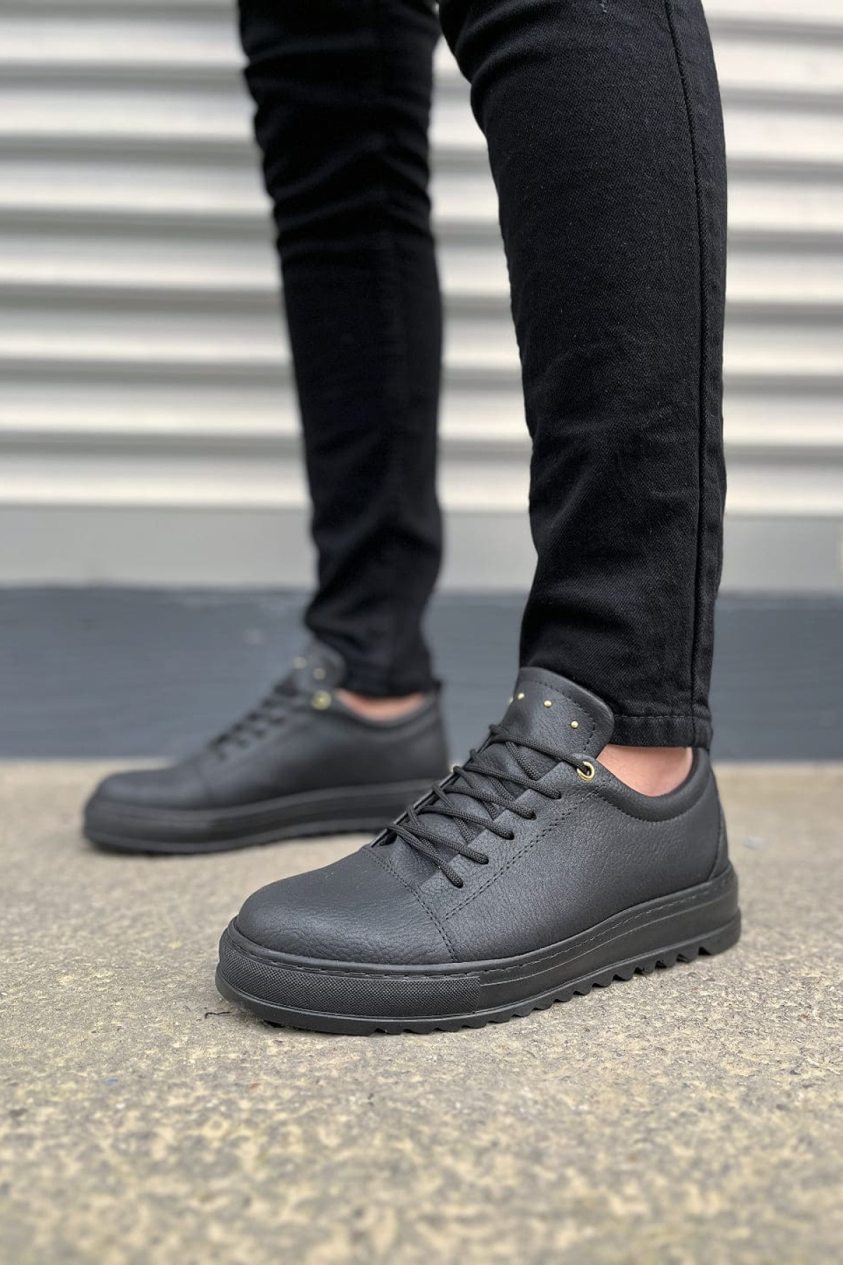 Siyah Cool Bağcıklı Cilt Erkek Günlük Spor Klasik Ayakkabı