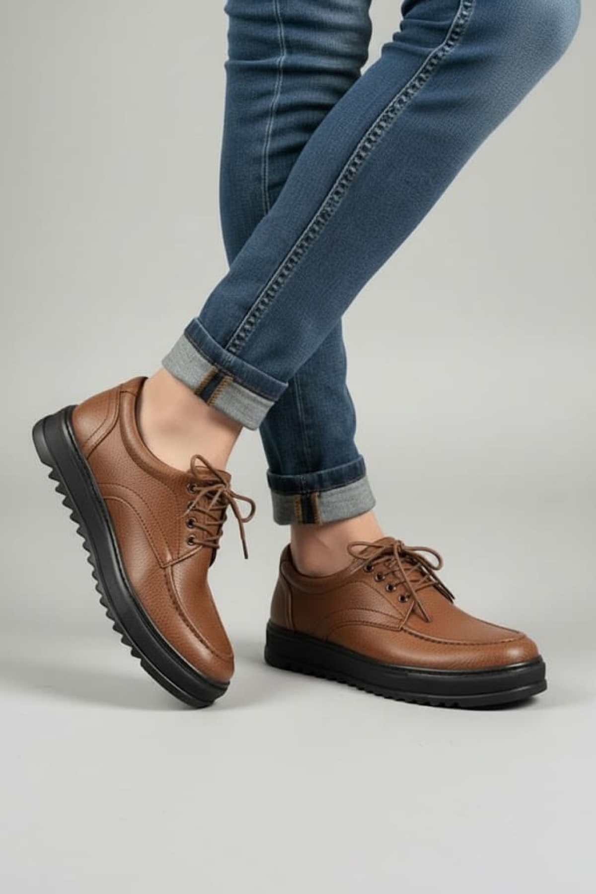 Stra Bağcıklı Cilt Erkek Günlük Spor Klasik Ayakkabı CST - Taba