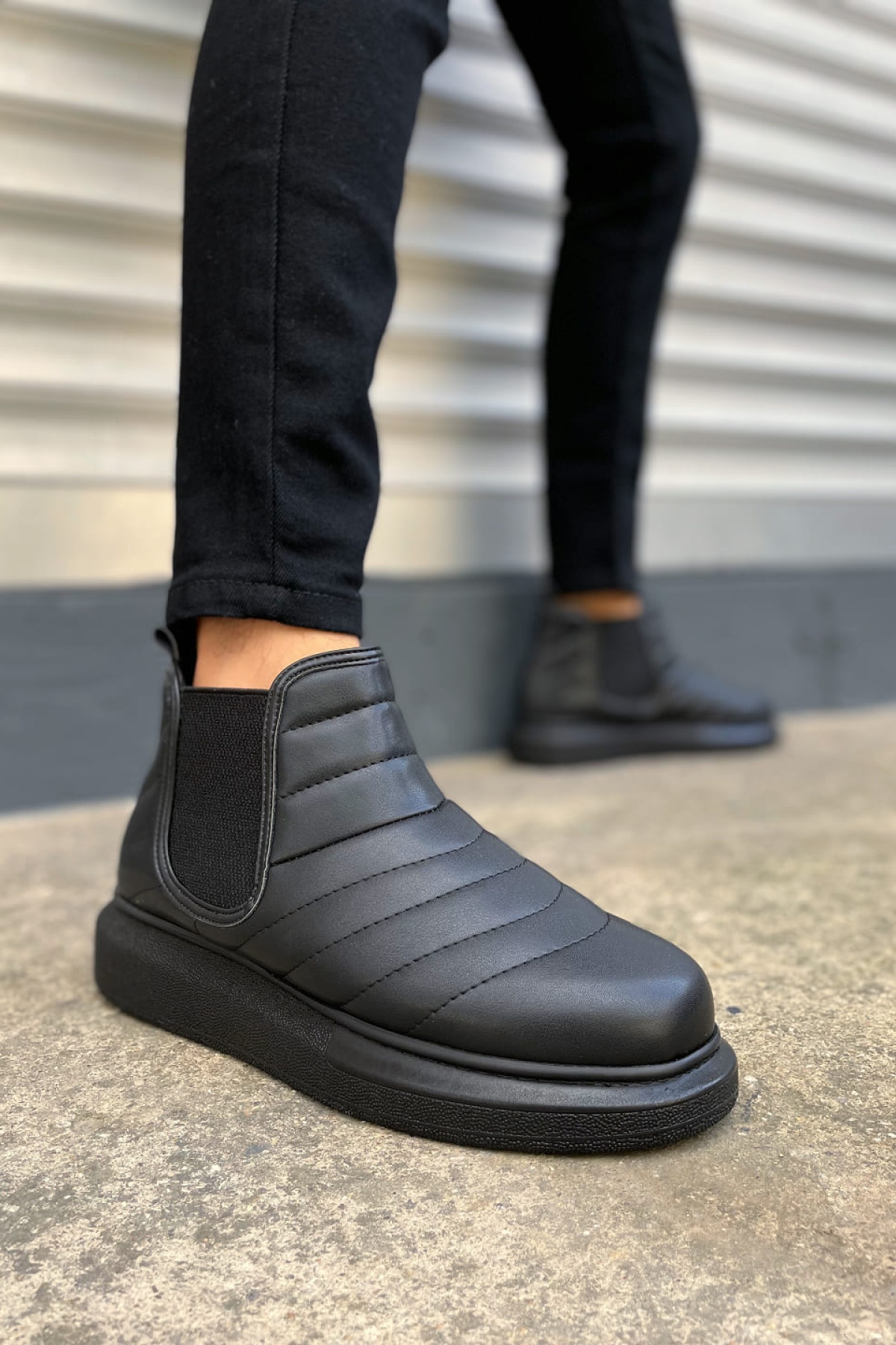 Otso Bağcıksız Ortopedik Taban Cilt Erkek Spor Bot CST - Siyah