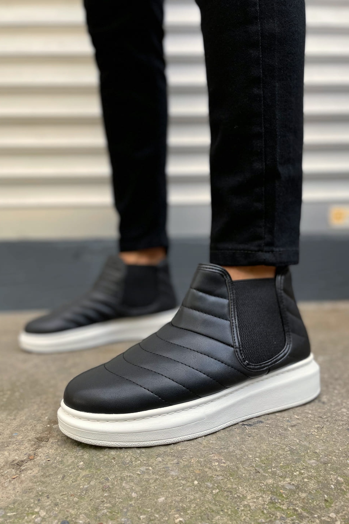 Otso Bağcıksız Ortopedik Taban Cilt Erkek Spor Bot CBT - Siyah