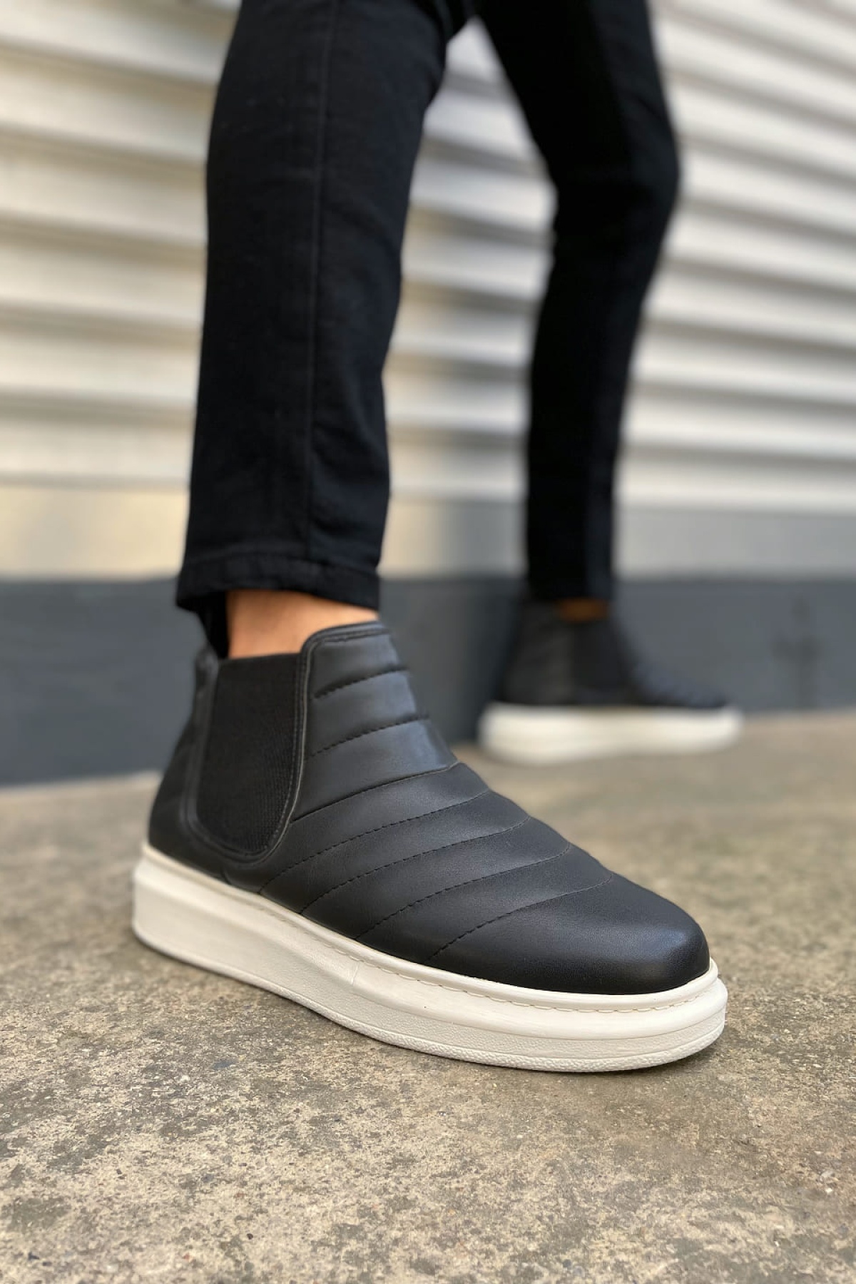 Otso Bağcıksız Ortopedik Taban Cilt Erkek Spor Bot CBT - Siyah