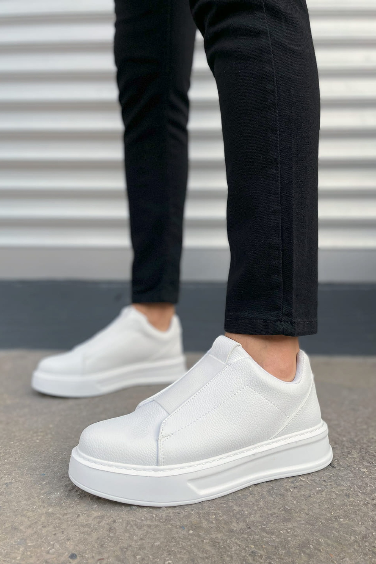 Alba Bağcıksız Cilt Beyaz Erkek Günlük Sneaker Ayakkabı