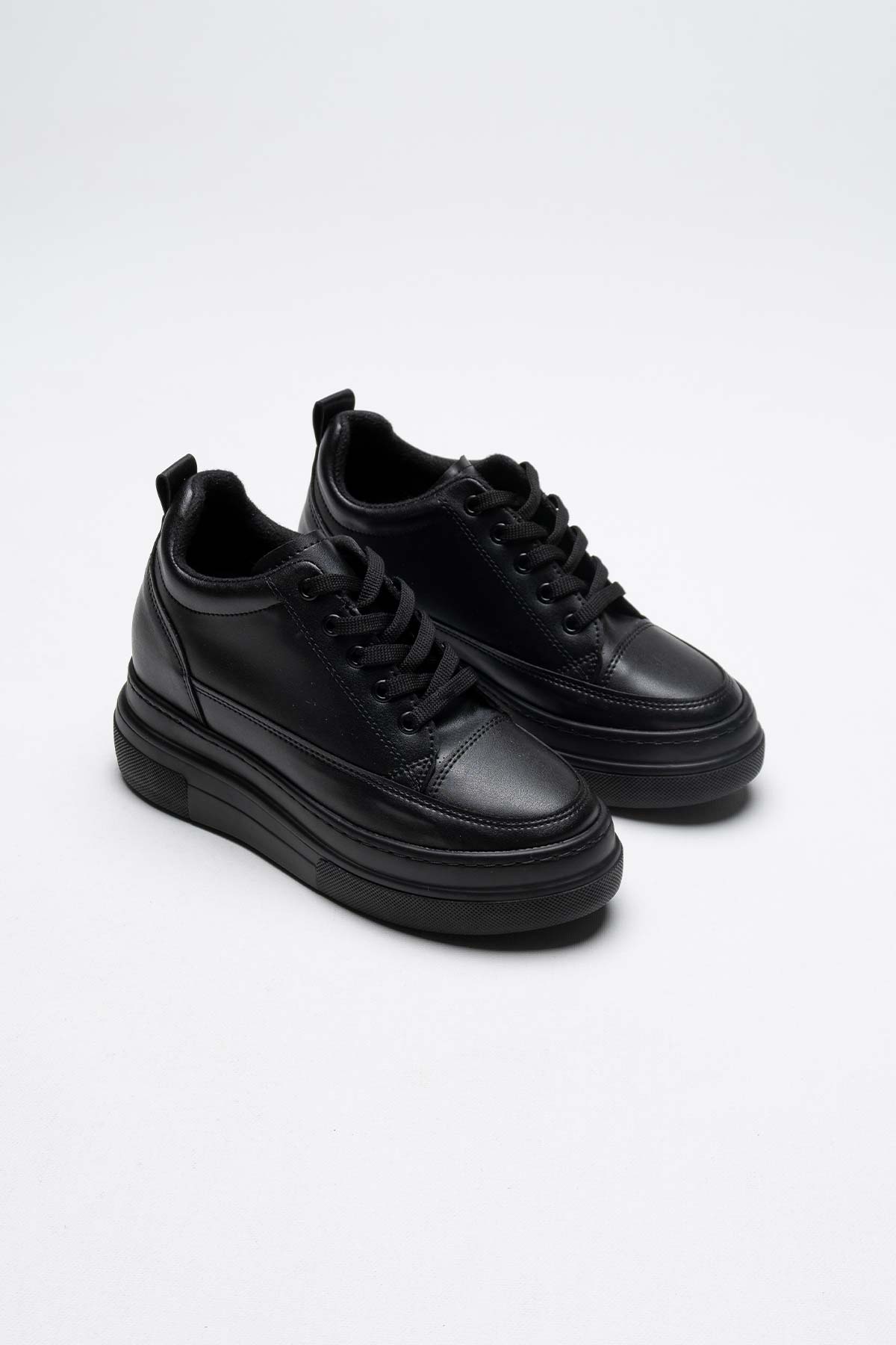 Opu Kadın Gizli Topuk Siyah Spor Ayakkabı