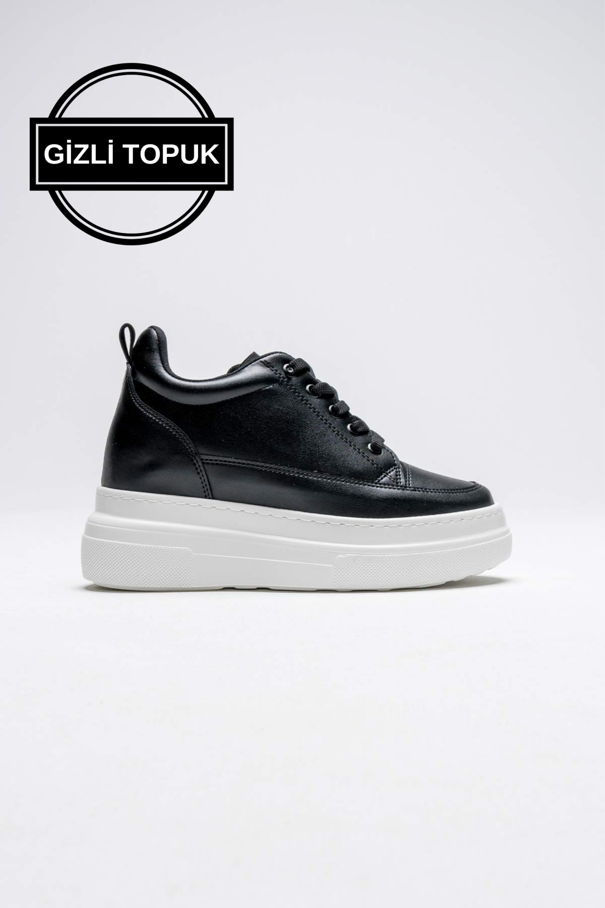 Opu Kadın Gizli Topuk Siyah BT Spor Ayakkabı
