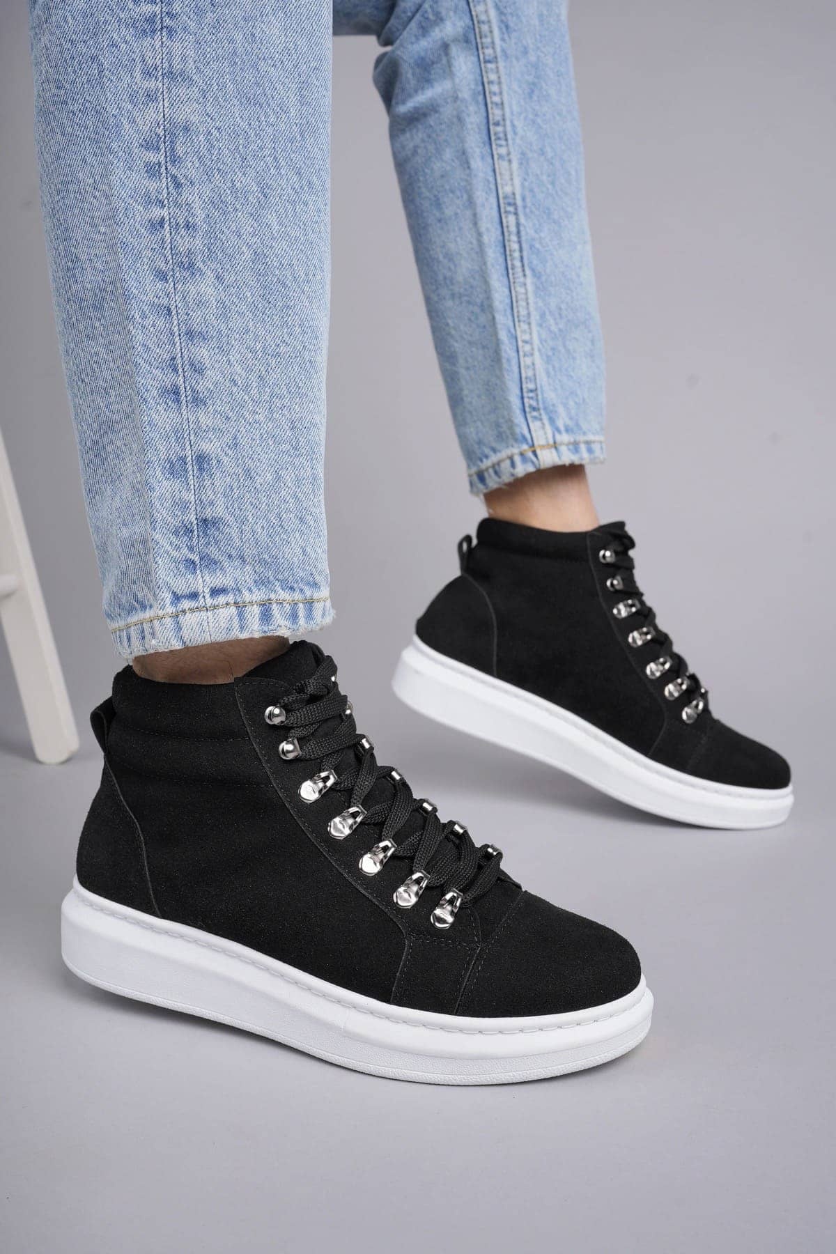 Stalvard Ottawa Bağcıklı Süet Erkek Günlük Spor Bot BT Siyah