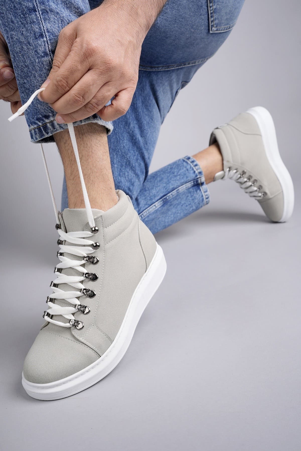 Stalvard Ottawa Bağcıklı Süet Erkek Günlük Spor Bot BT Gri