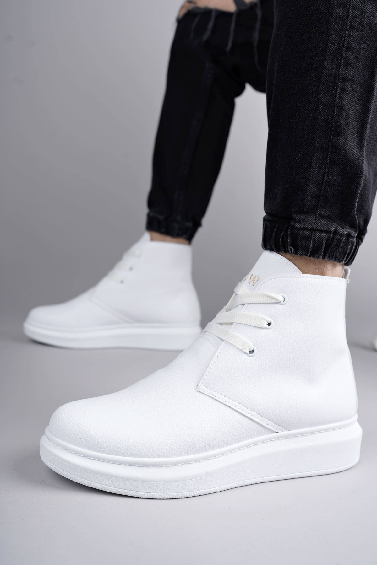 Matteo Bağcıklı Deri Erkek Günlük Spor Beyaz Bot