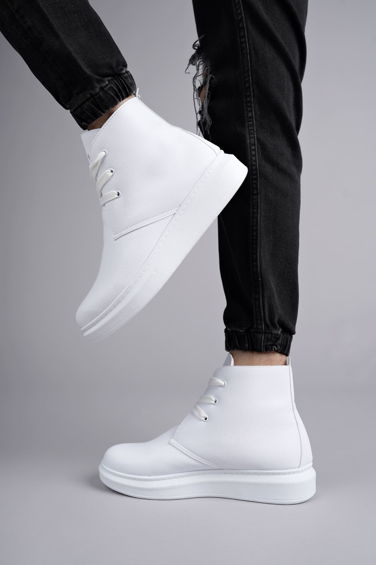 Matteo Bağcıklı Deri Erkek Günlük Spor Beyaz Bot