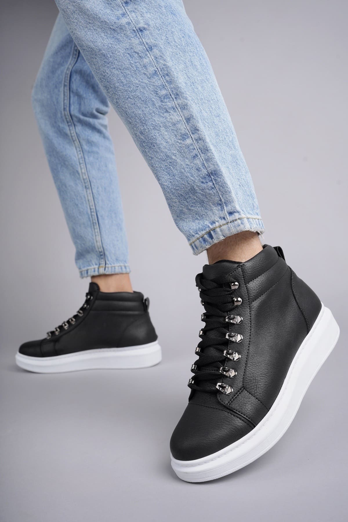 Stalvard Ottawa Bağcıklı Cilt Erkek Günlük Spor Bot BT Siyah