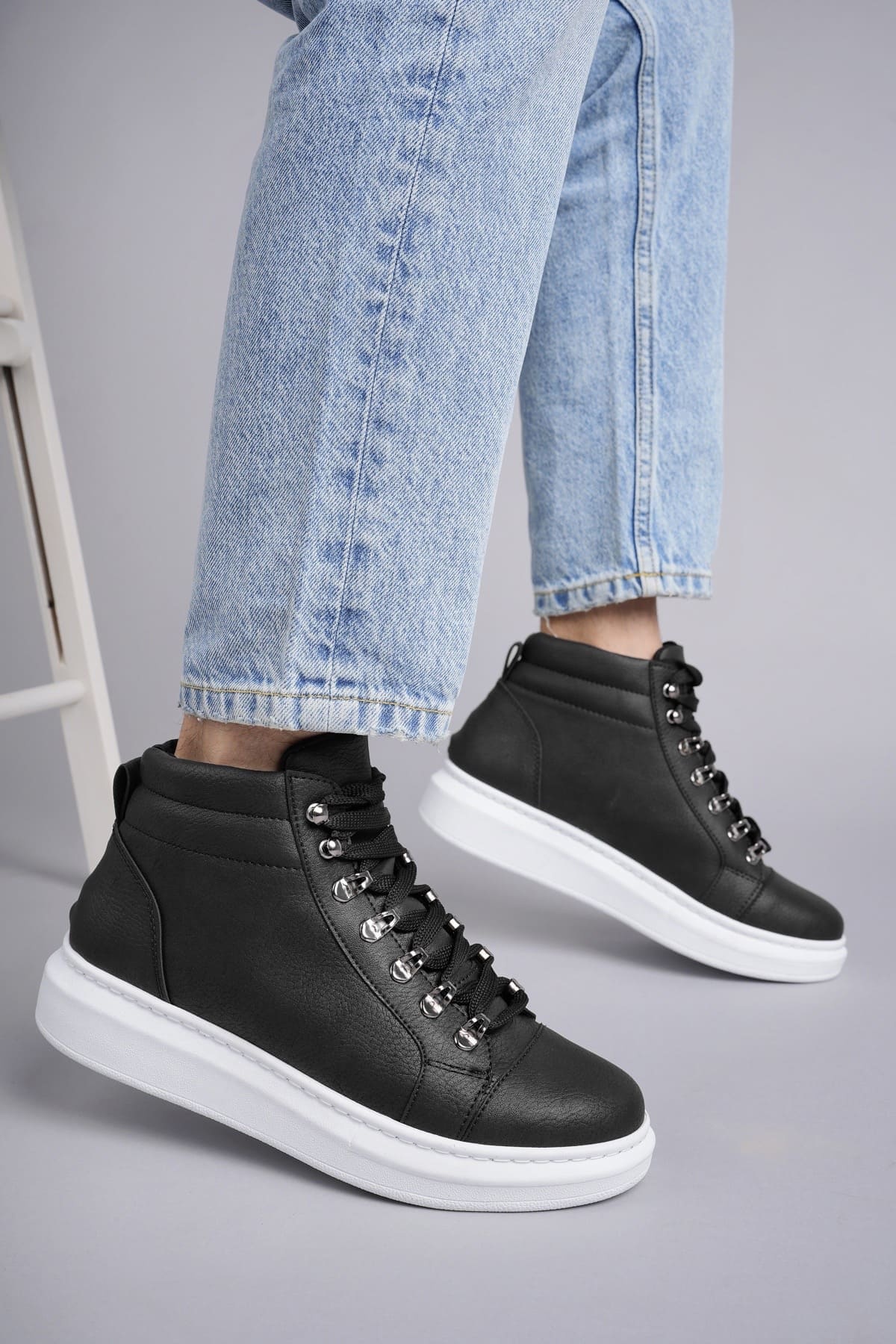 Stalvard Ottawa Bağcıklı Cilt Erkek Günlük Spor Bot BT Siyah