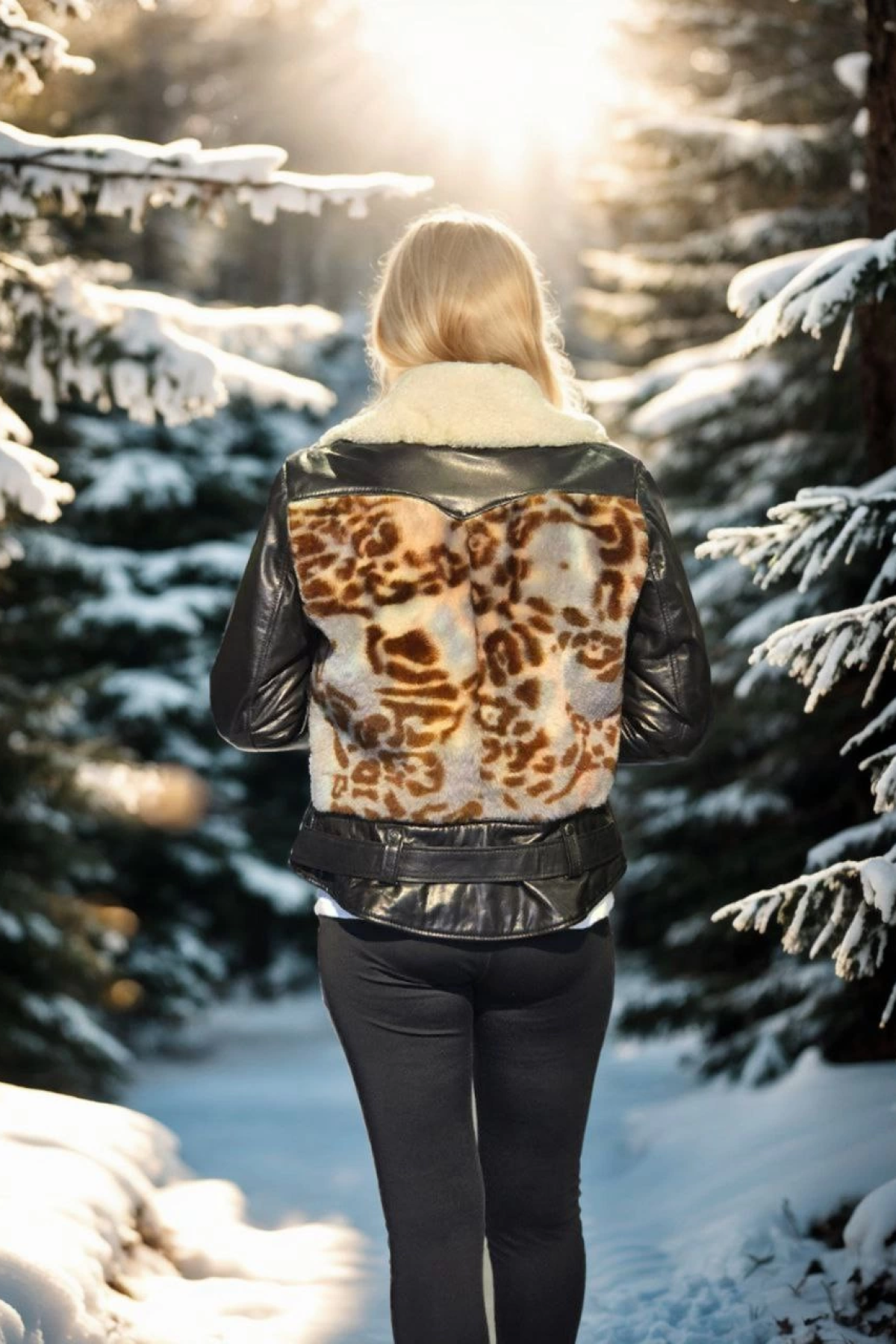 Velmora Premium Uzun Kollu Hakiki Deri Kürk - Siyah