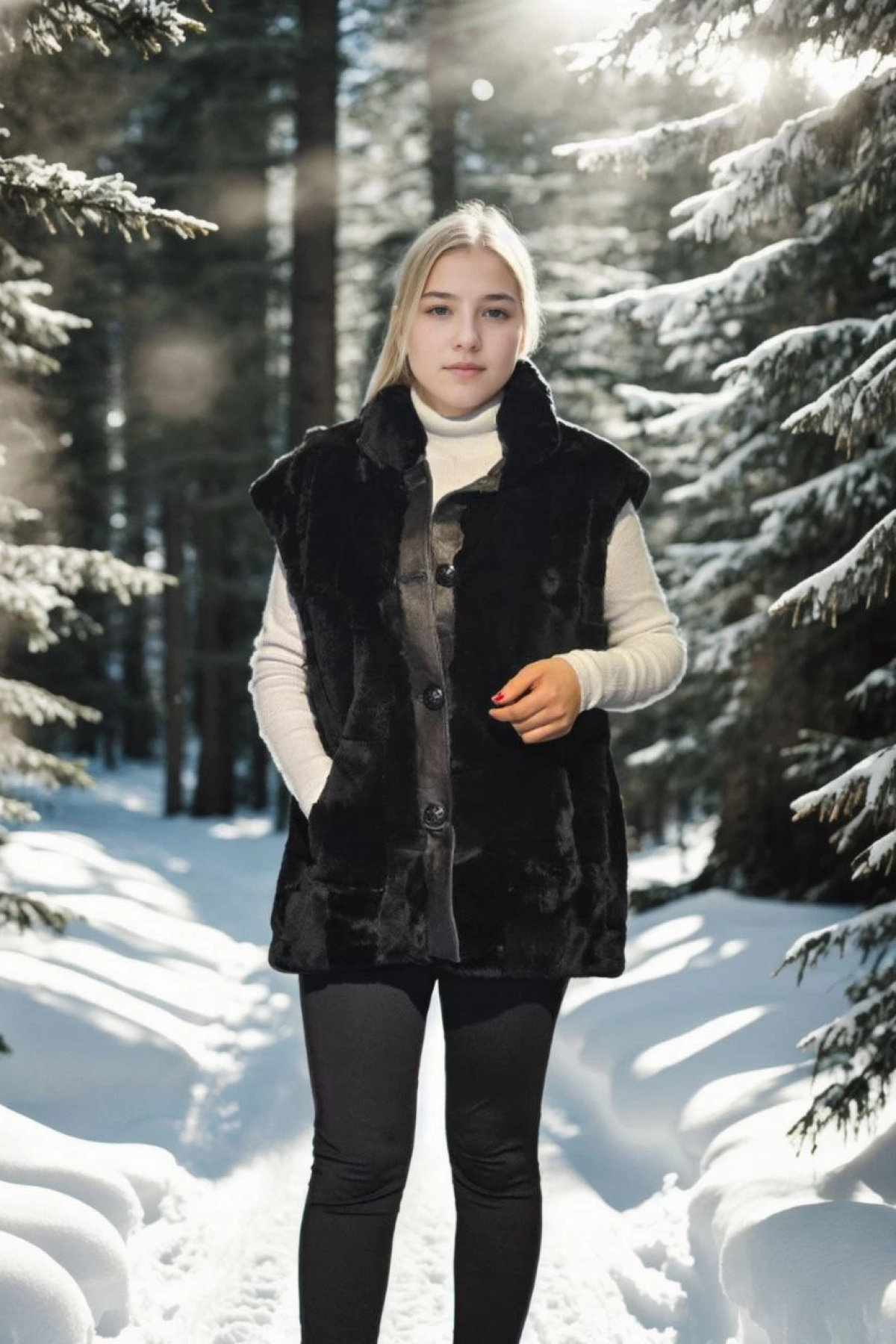 Velmora Premium Kolsuz Hakiki Yelek - Siyah