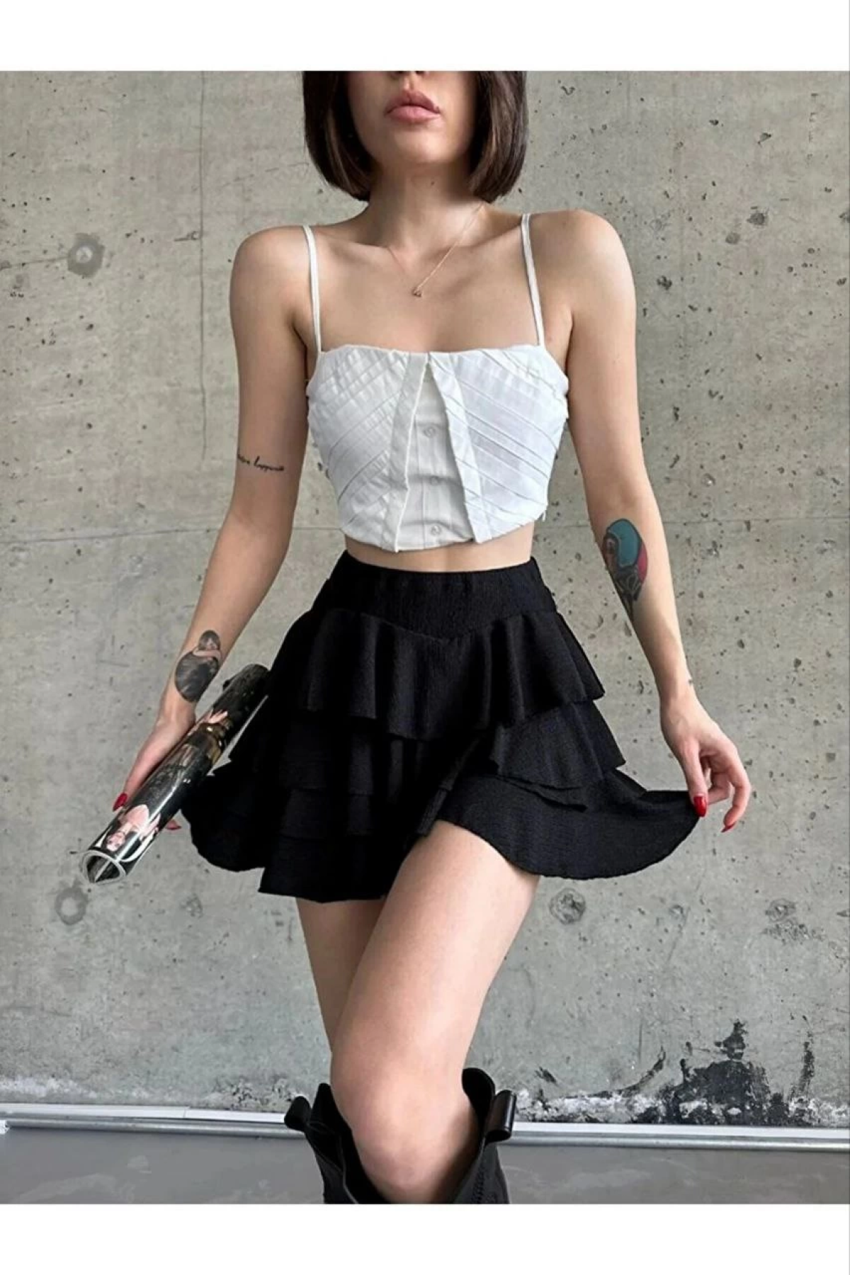 Velmora    Mykonos Basic Etek - Siyah -