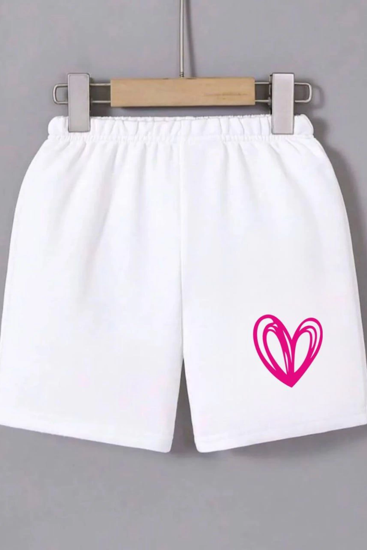 Velmora    Beli Lastikli Baskılı Mini Şort - Beyaz -