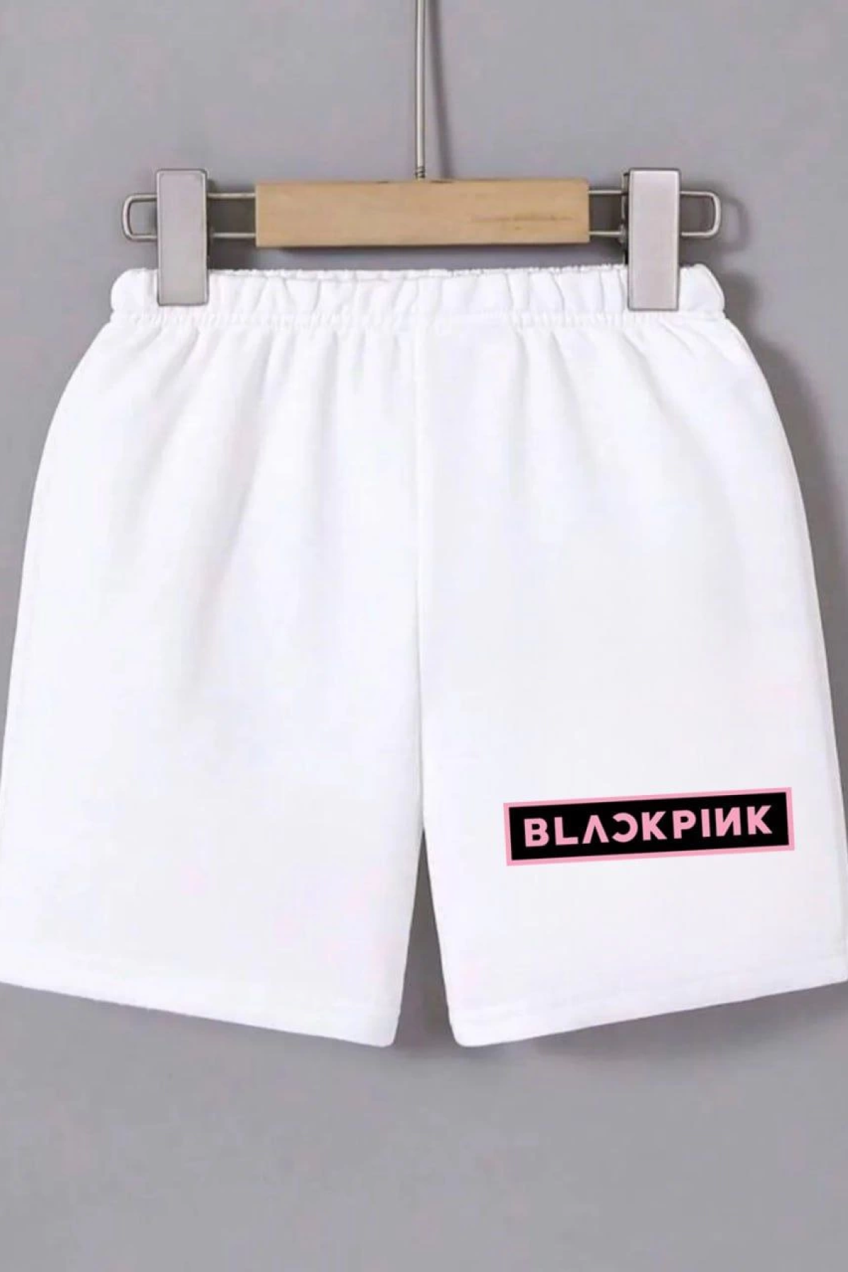 Velmora    Beli Lastikli Baskılı Mini Şort - Beyaz -