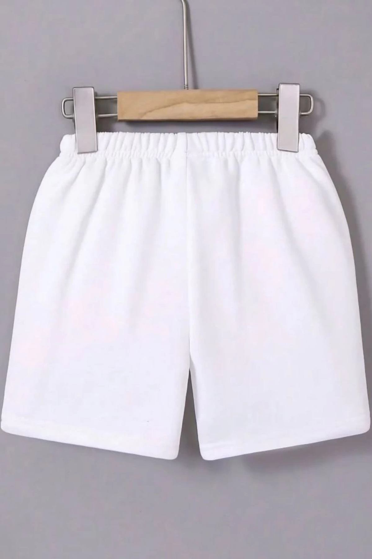 Velmora    Beli Lastikli Baskılı Mini Şort - Beyaz -
