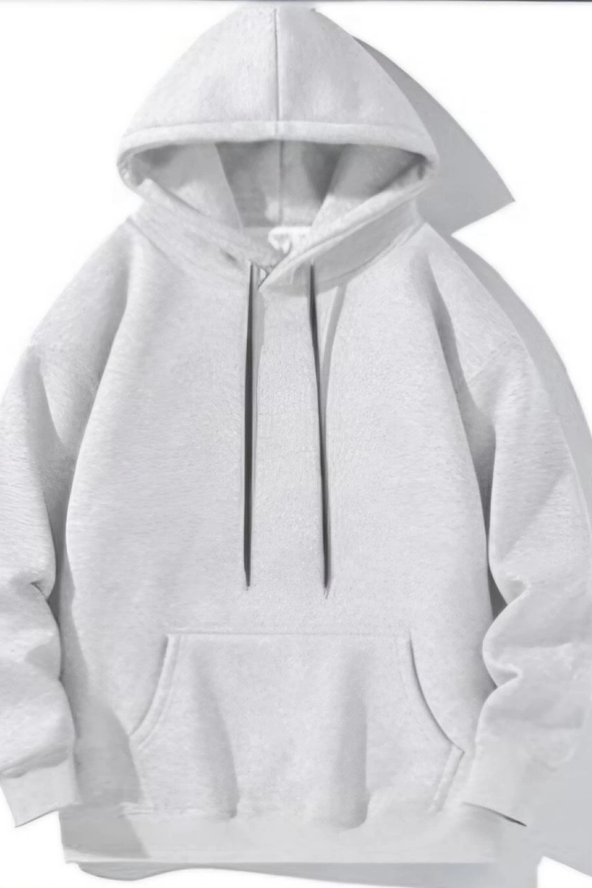 Velmora Premium Uzun Kol Kapşonlu Basic Sweatshirt hoodie - Gri