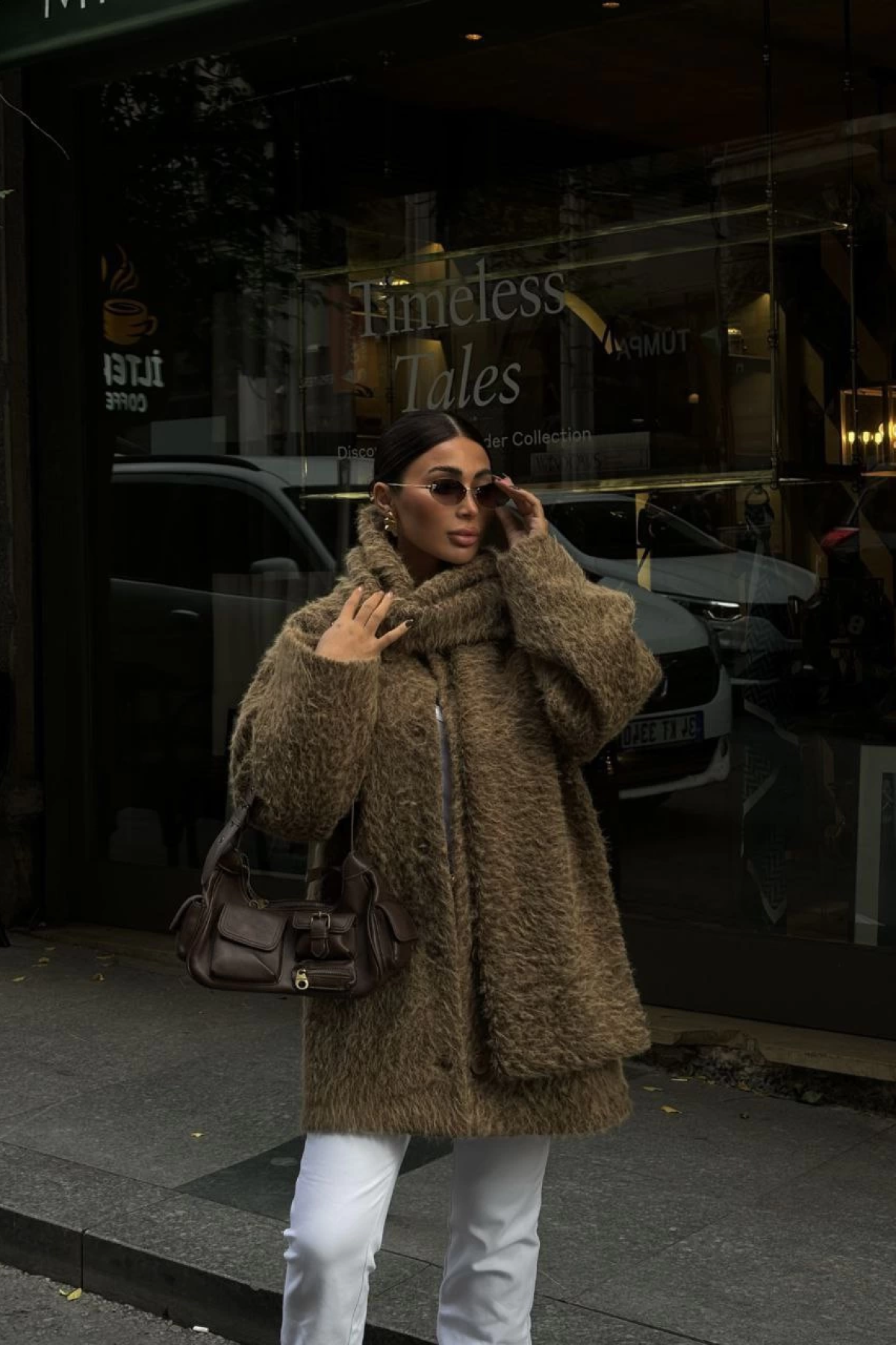 Yün Cıkartılabilen Atkılı ,Kaban İkili Takım- Kahve