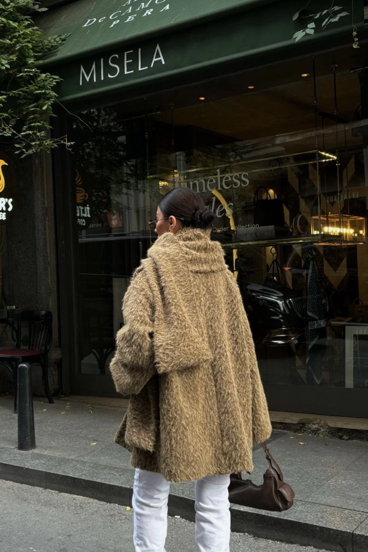 Yün Cıkartılabilen Atkılı ,Kaban İkili Takım- Kahve