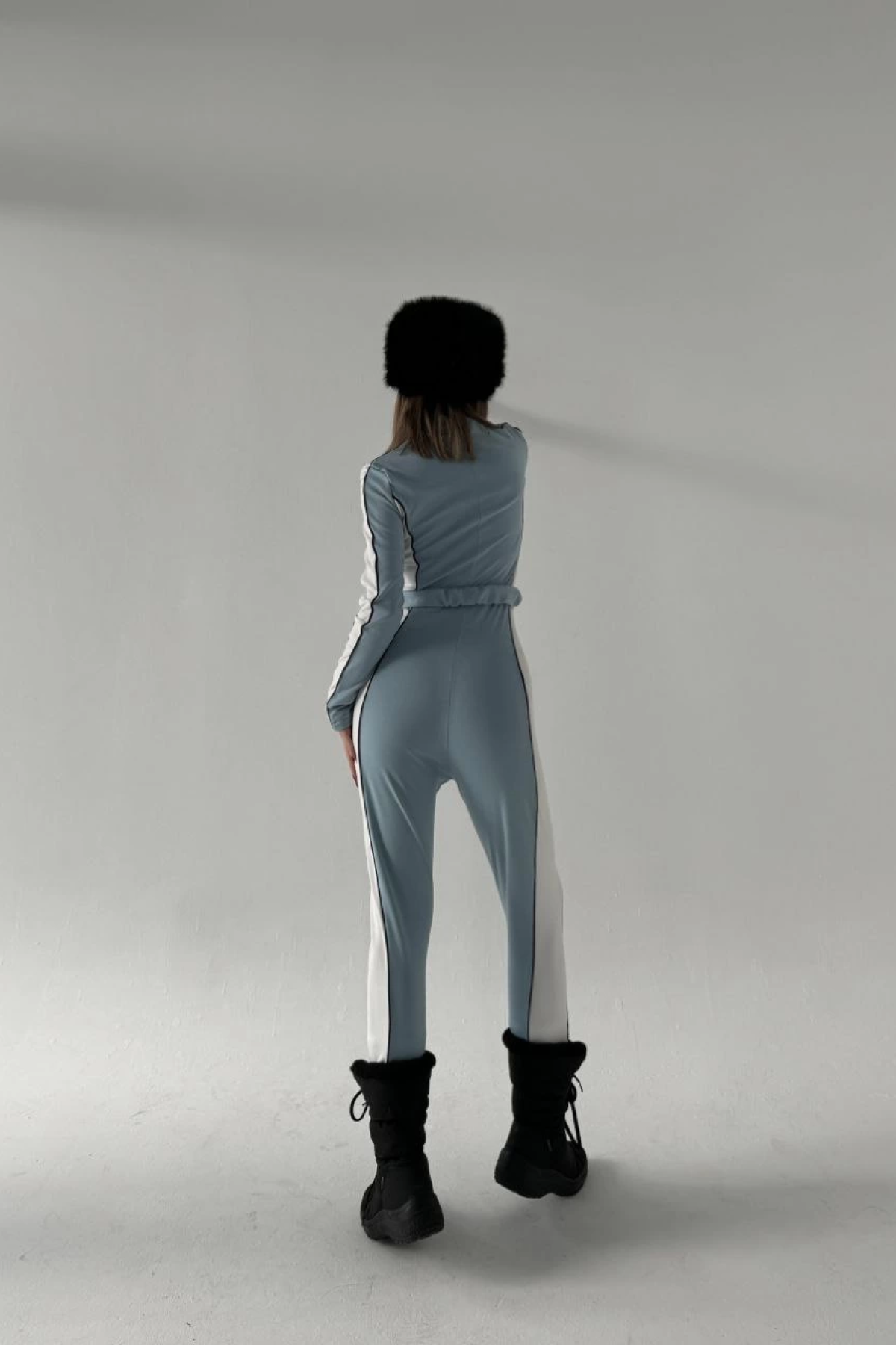 Velmora  Kemer Detaylı Fermuarlı Tulum - Bebe Mavisi -