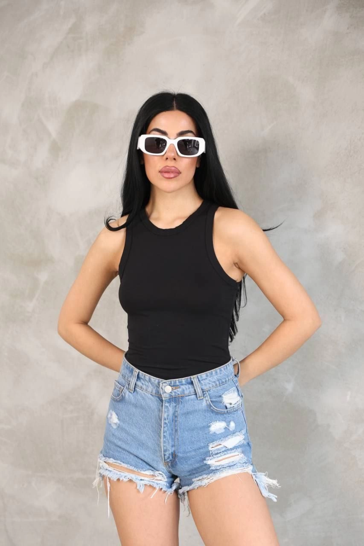 Velmora    Kolsuz Badi bluz - Siyah -